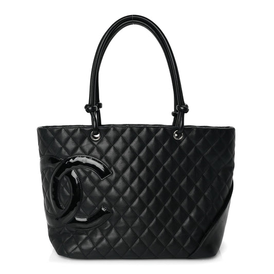 Chanel Calfskin Quilted Large Cambon Tote Black