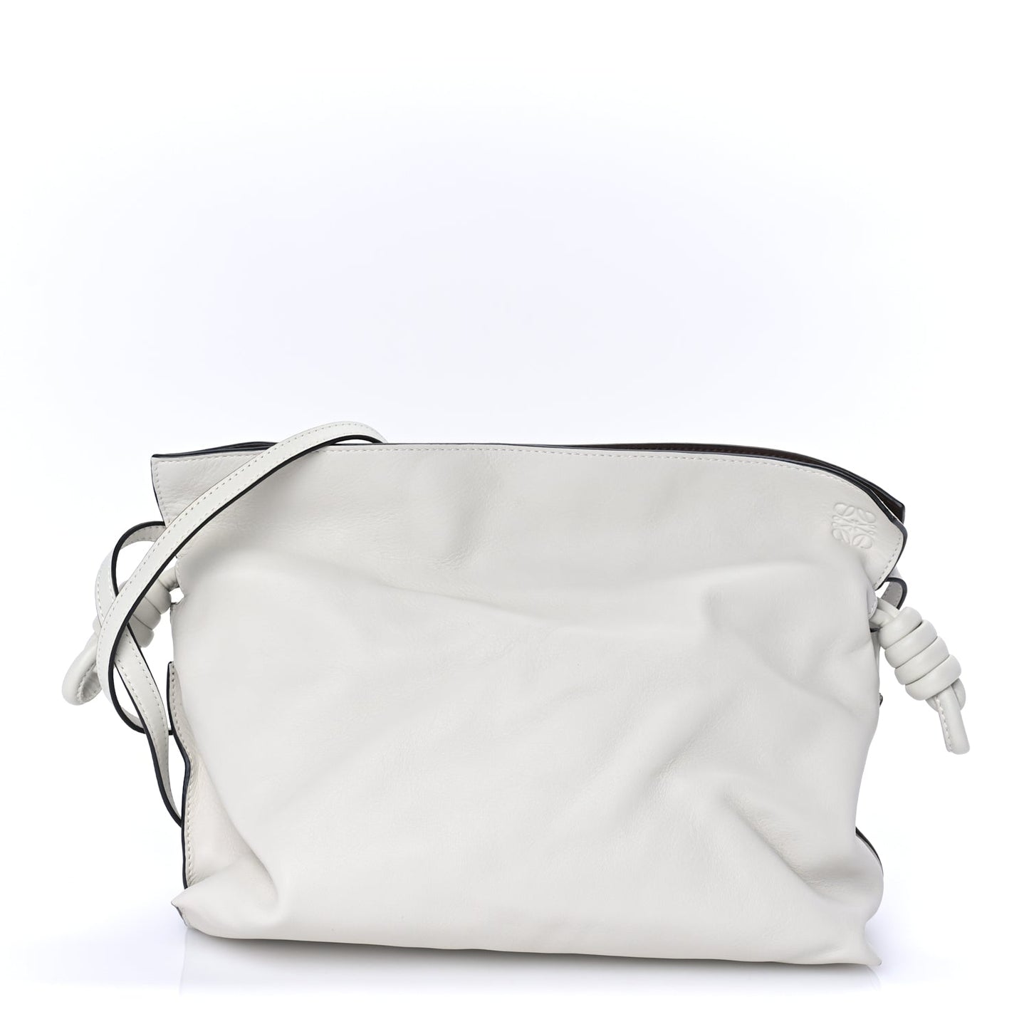 Loewe Nappa Medium Bi-Color Flamenco Knot Bag White