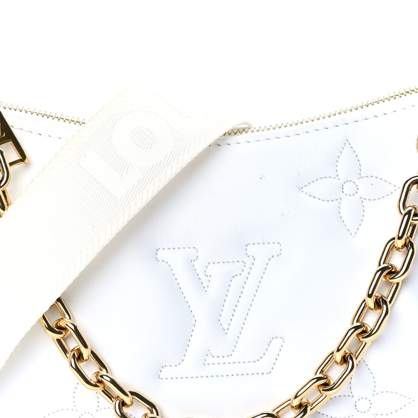 Louis Vuitton Calfskin Bubblegram Over The Moon White