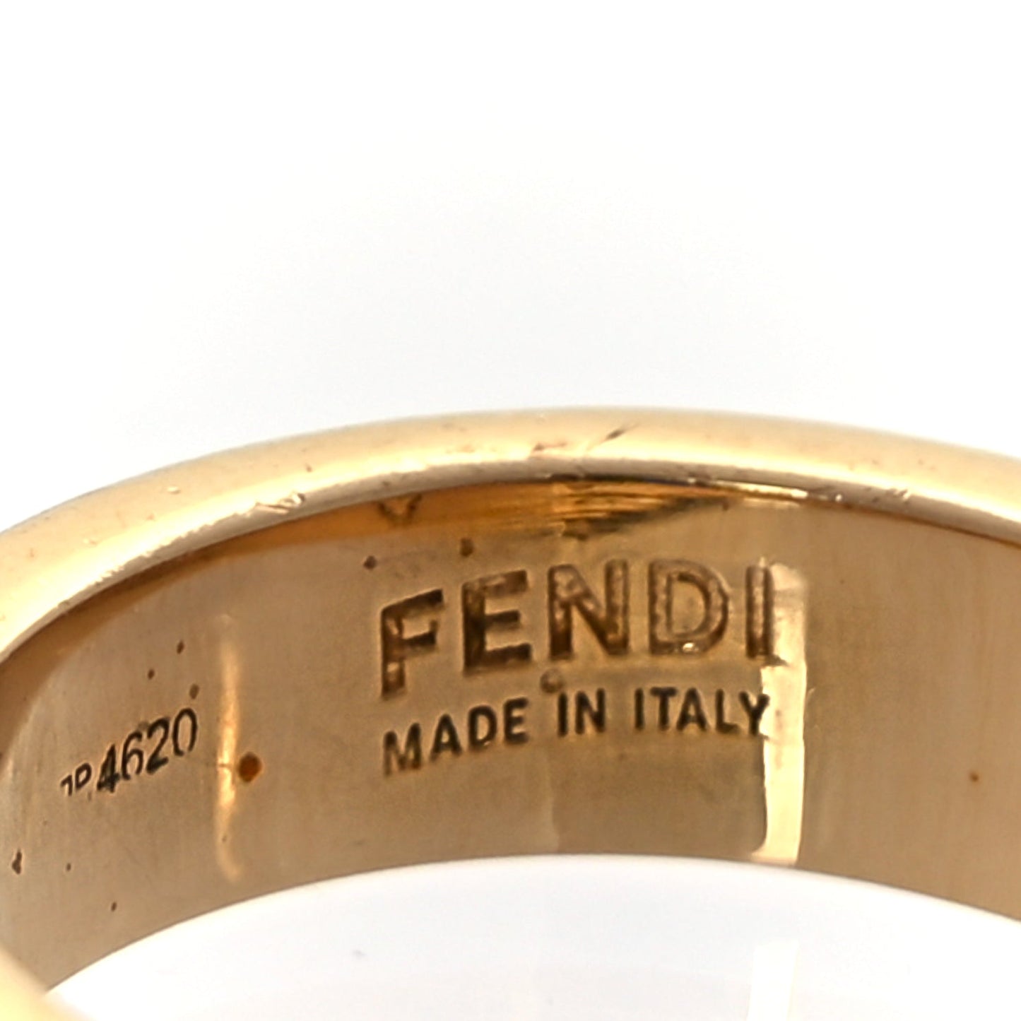 Fendi Metal Crystal FF Ring L Gold