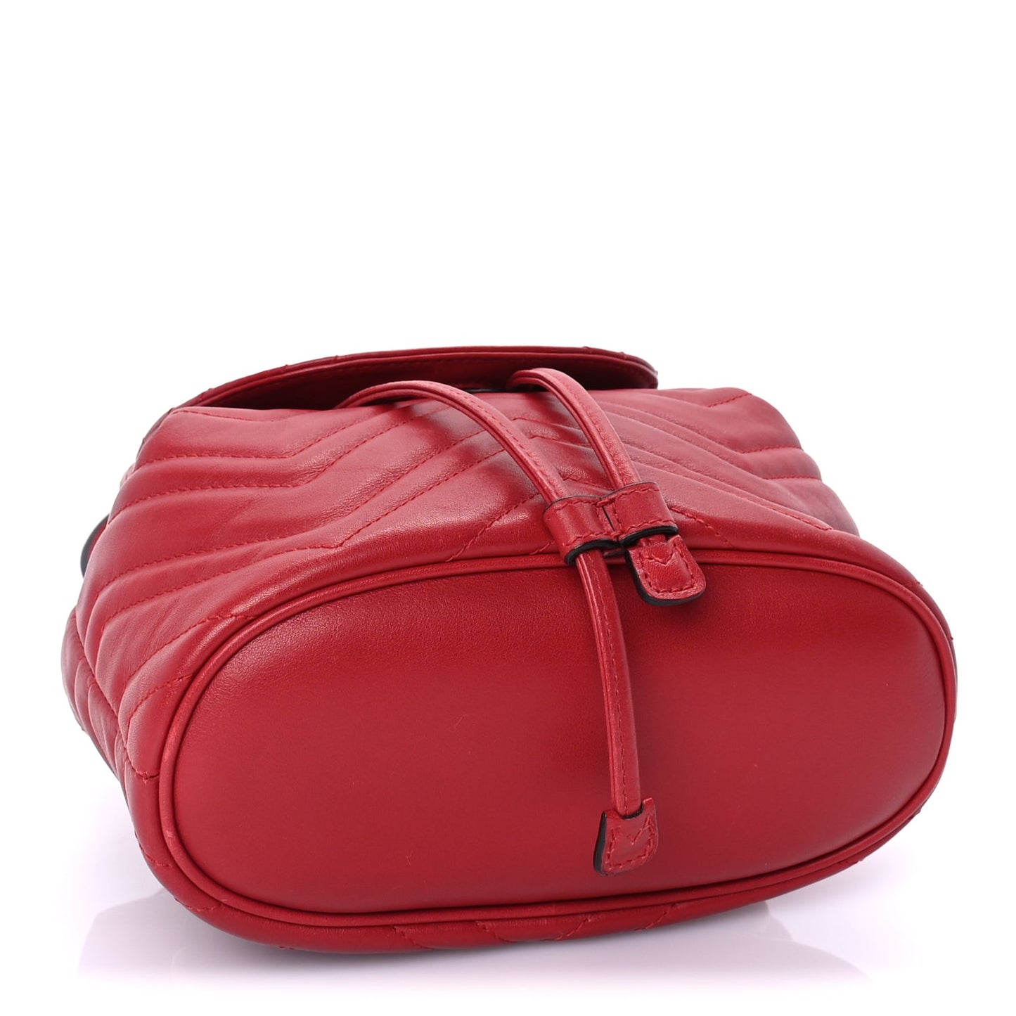 Gucci Calfskin Matelasse GG Marmont Flap Backpack Hibiscus Red