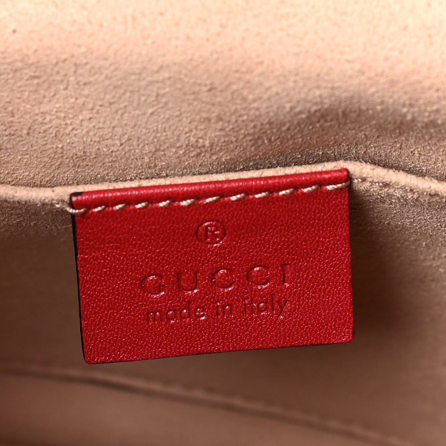 Gucci Calfskin Matelasse GG Marmont Flap Backpack Hibiscus Red
