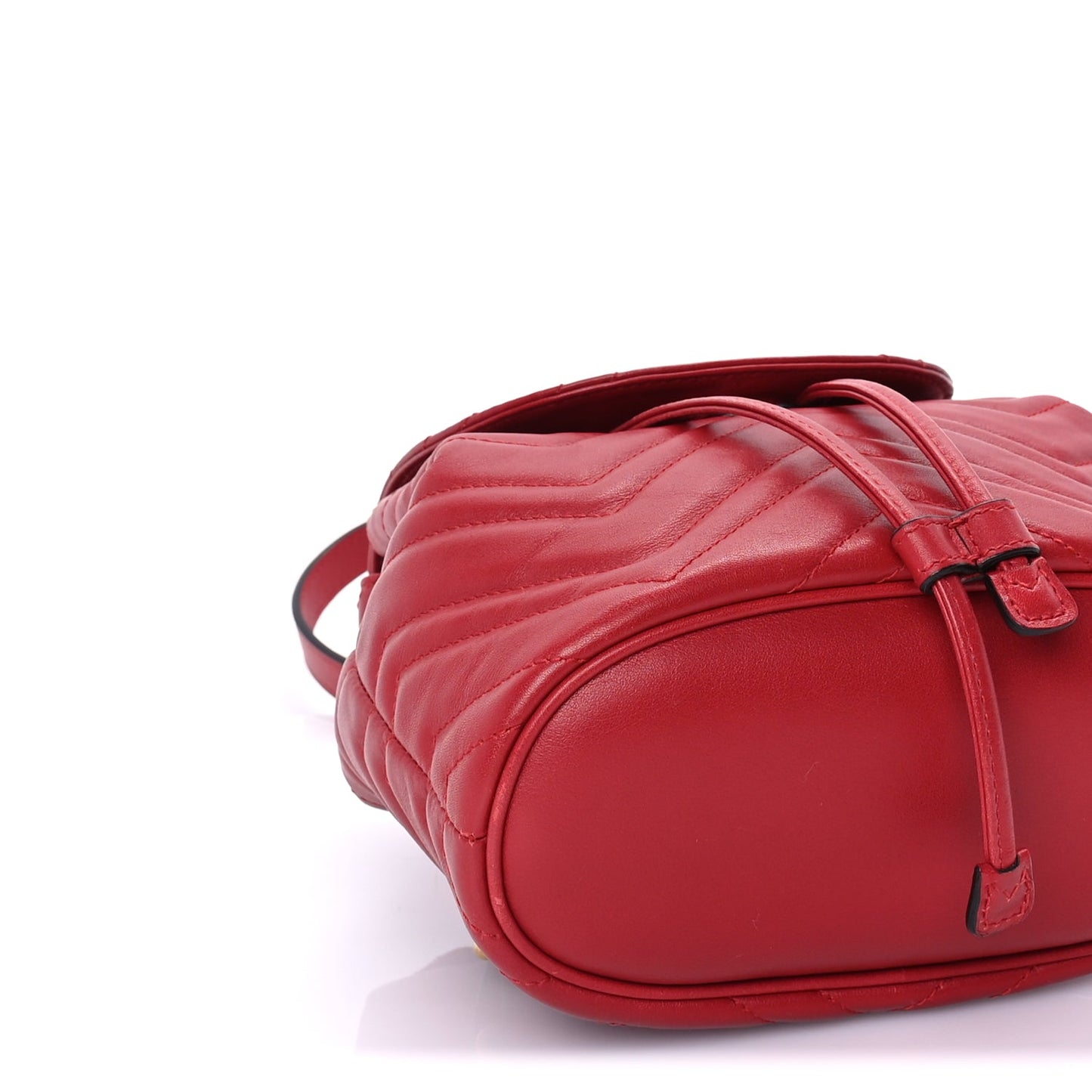Gucci Calfskin Matelasse GG Marmont Flap Backpack Hibiscus Red