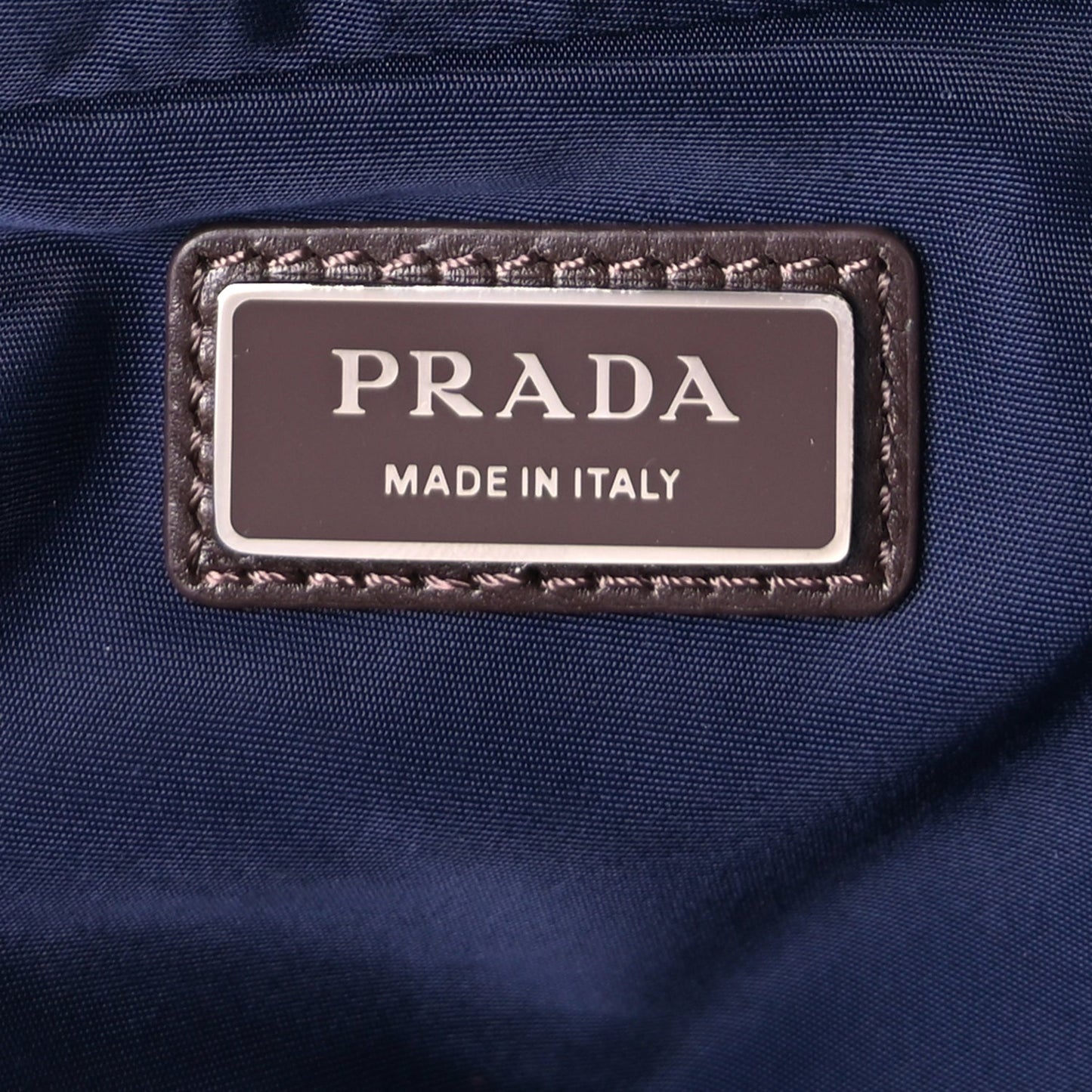Prada Re-Nylon Suede Triangle Medium Shoulder Bag Navy Brown