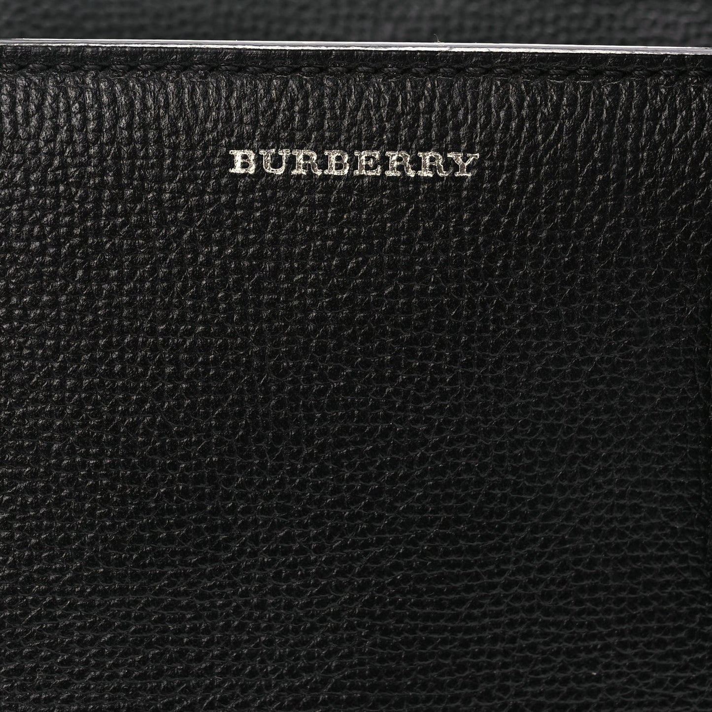 Burberry Derby Calfskin House Check Medium Banner Tote Black Sea Green
