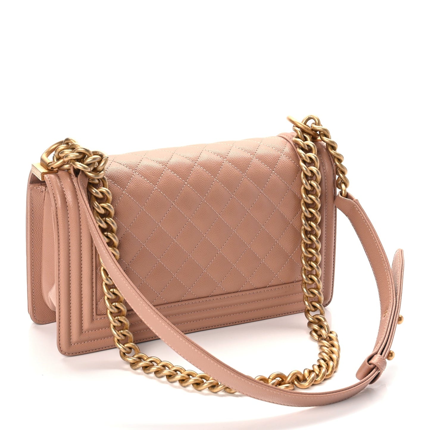 Chanel Caviar Quilted Medium Boy Flap Beige
