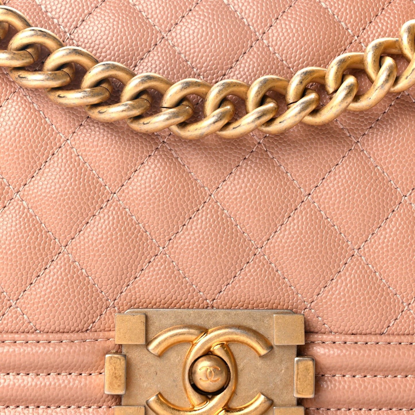 Chanel Caviar Quilted Medium Boy Flap Beige