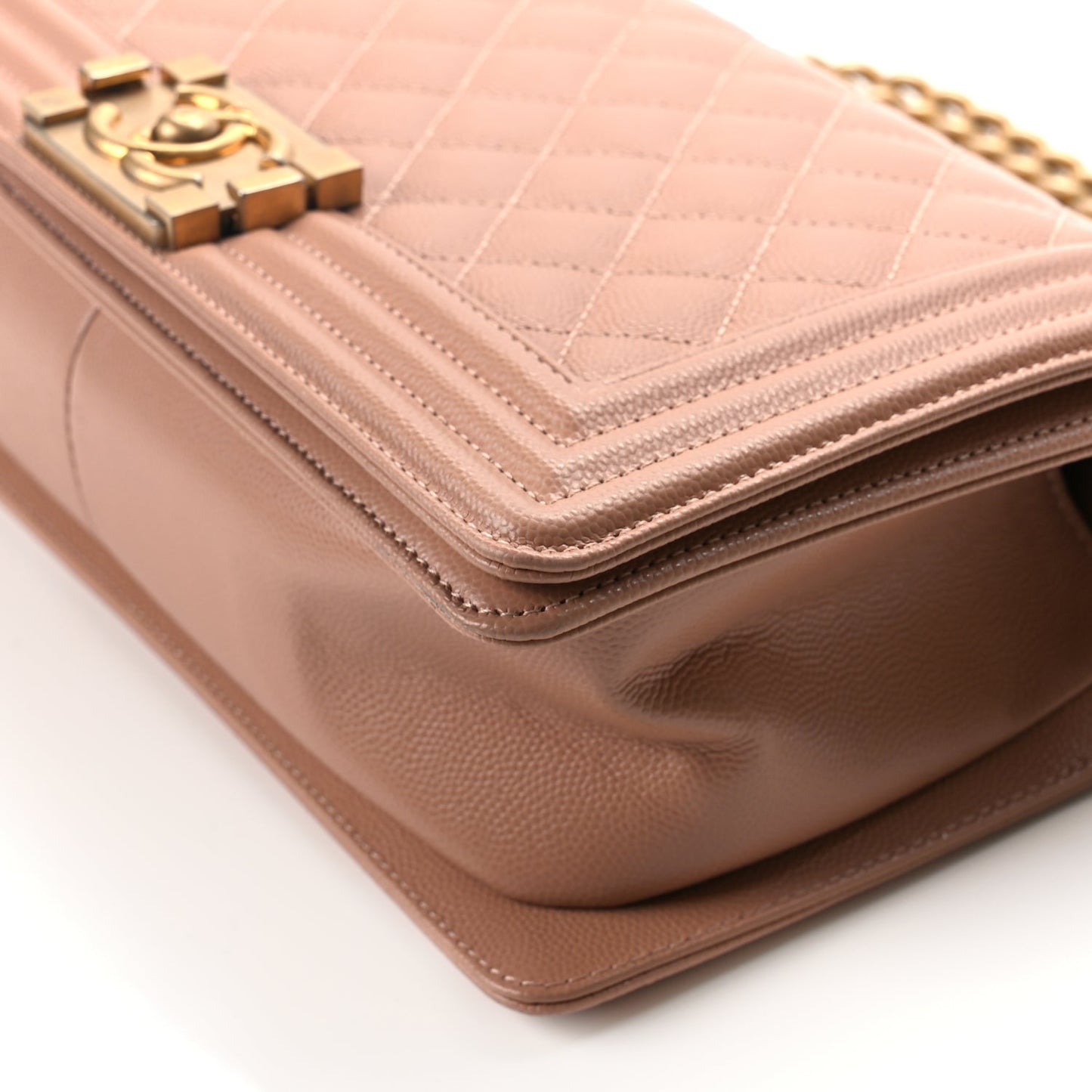 Chanel Caviar Quilted Medium Boy Flap Beige