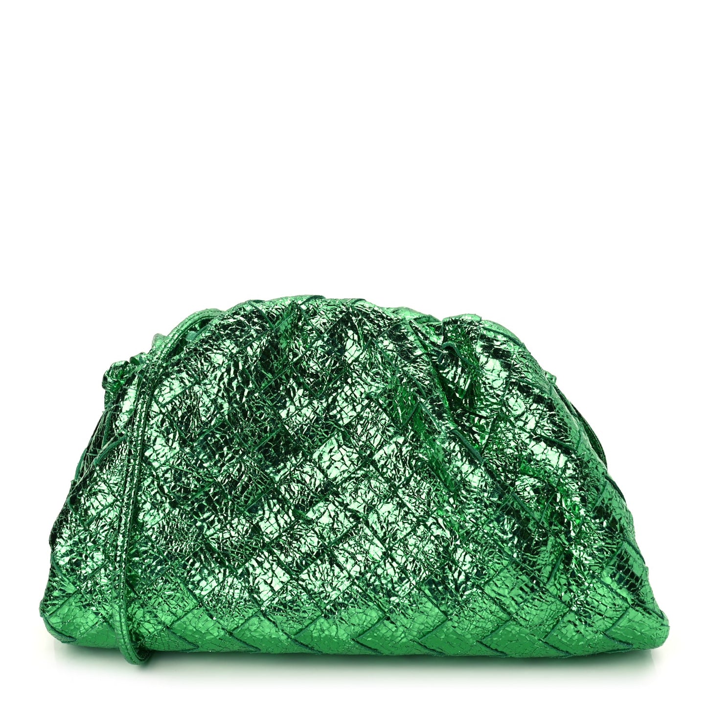 Bottega Veneta Metallic Nappa Intrecciato The Mini Pouch Parakeet