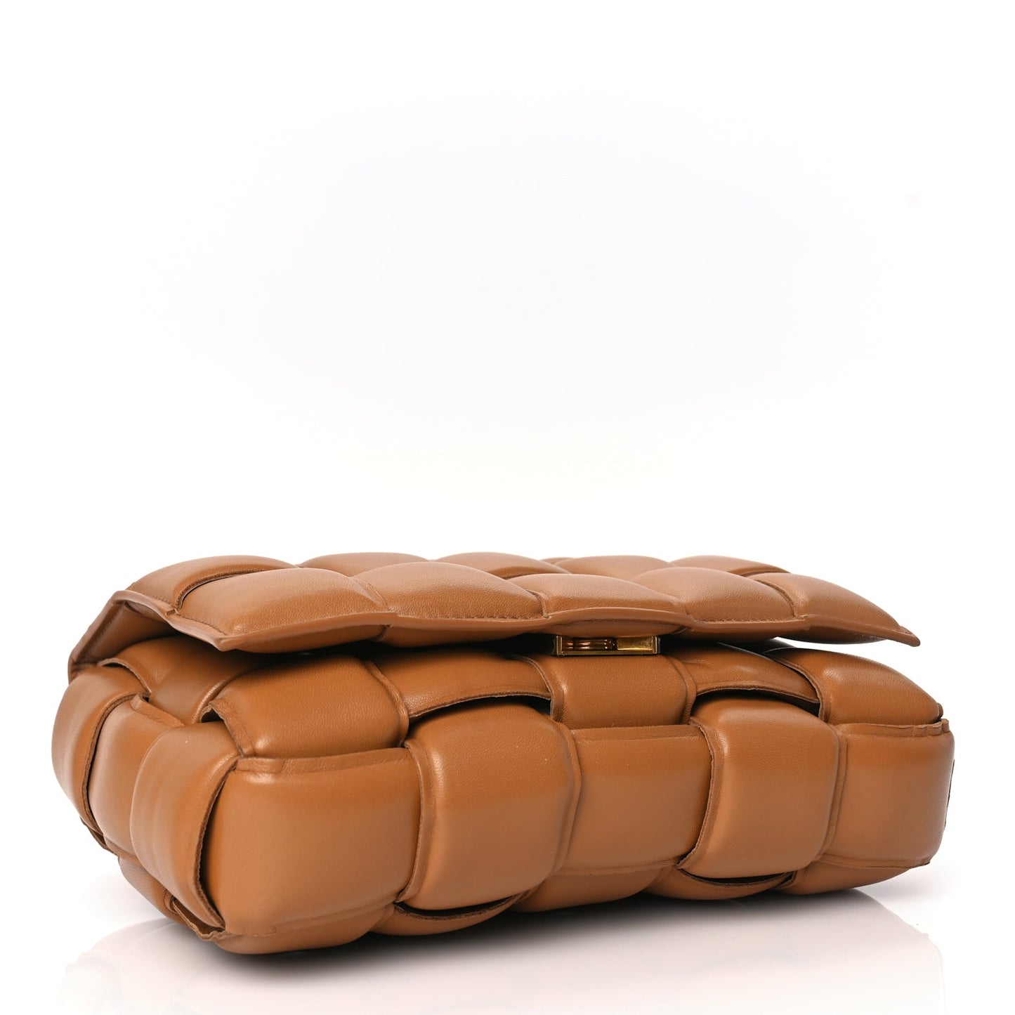 Bottega Veneta Nappa Maxi Intreccio Padded Cassette Crossbody Bag Caramel