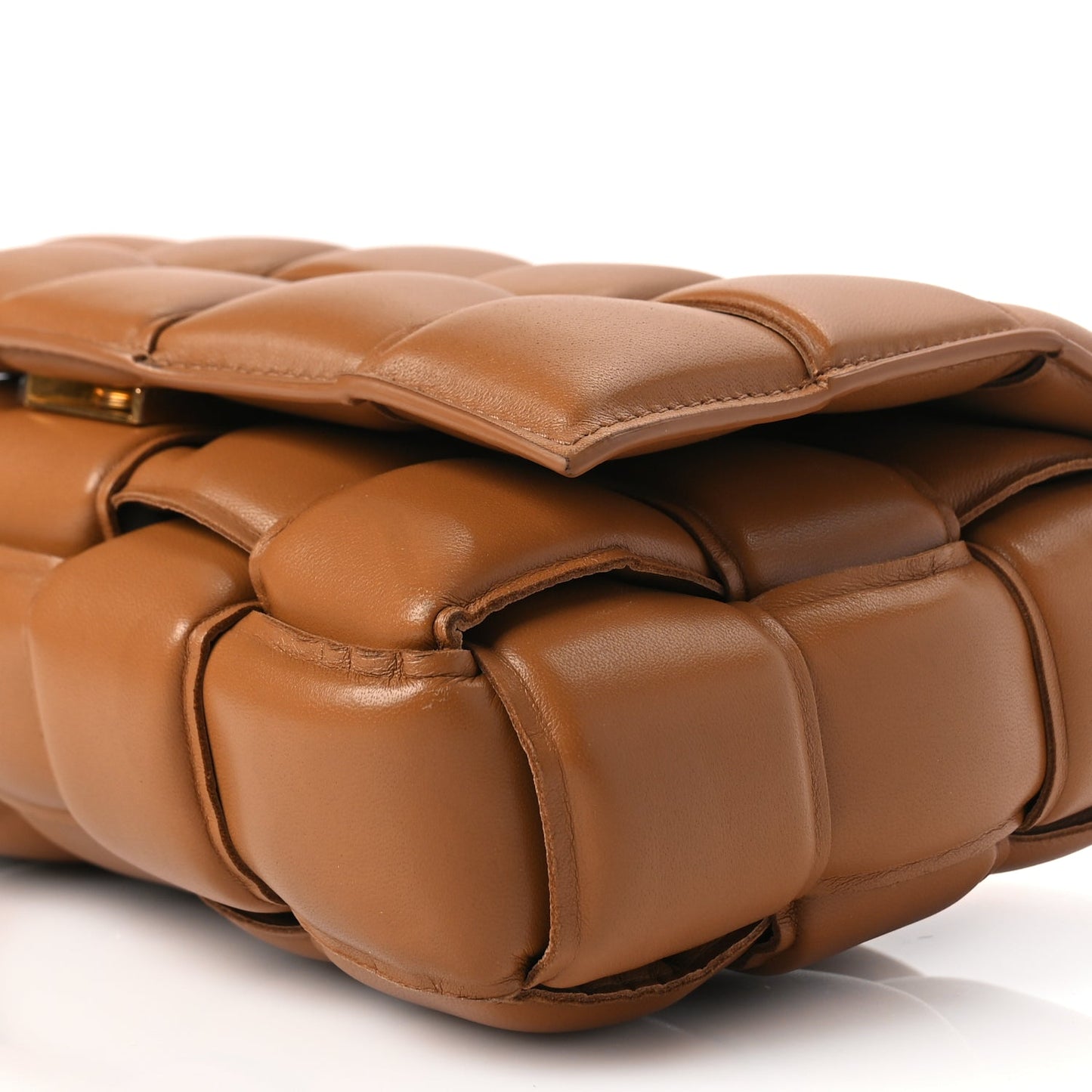 Bottega Veneta Nappa Maxi Intreccio Padded Cassette Crossbody Bag Caramel