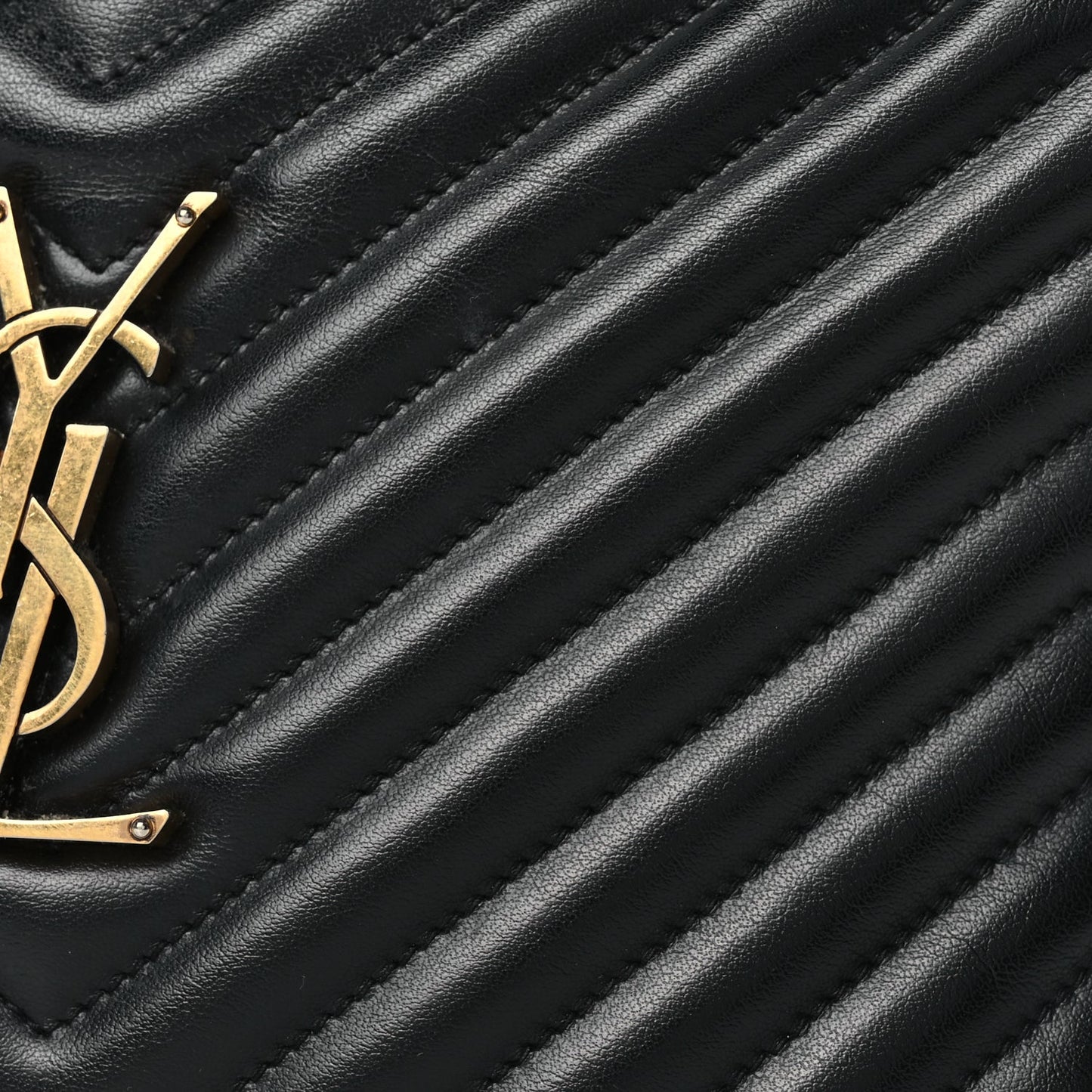Saint Laurent Calfskin Matelasse Monogram Lou Camera Bag Black