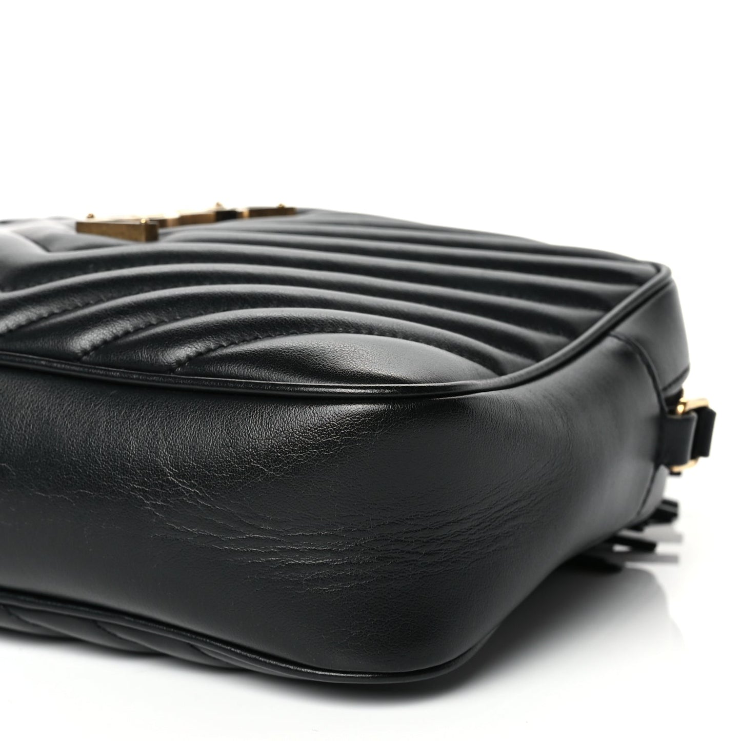 Saint Laurent Calfskin Matelasse Monogram Lou Camera Bag Black