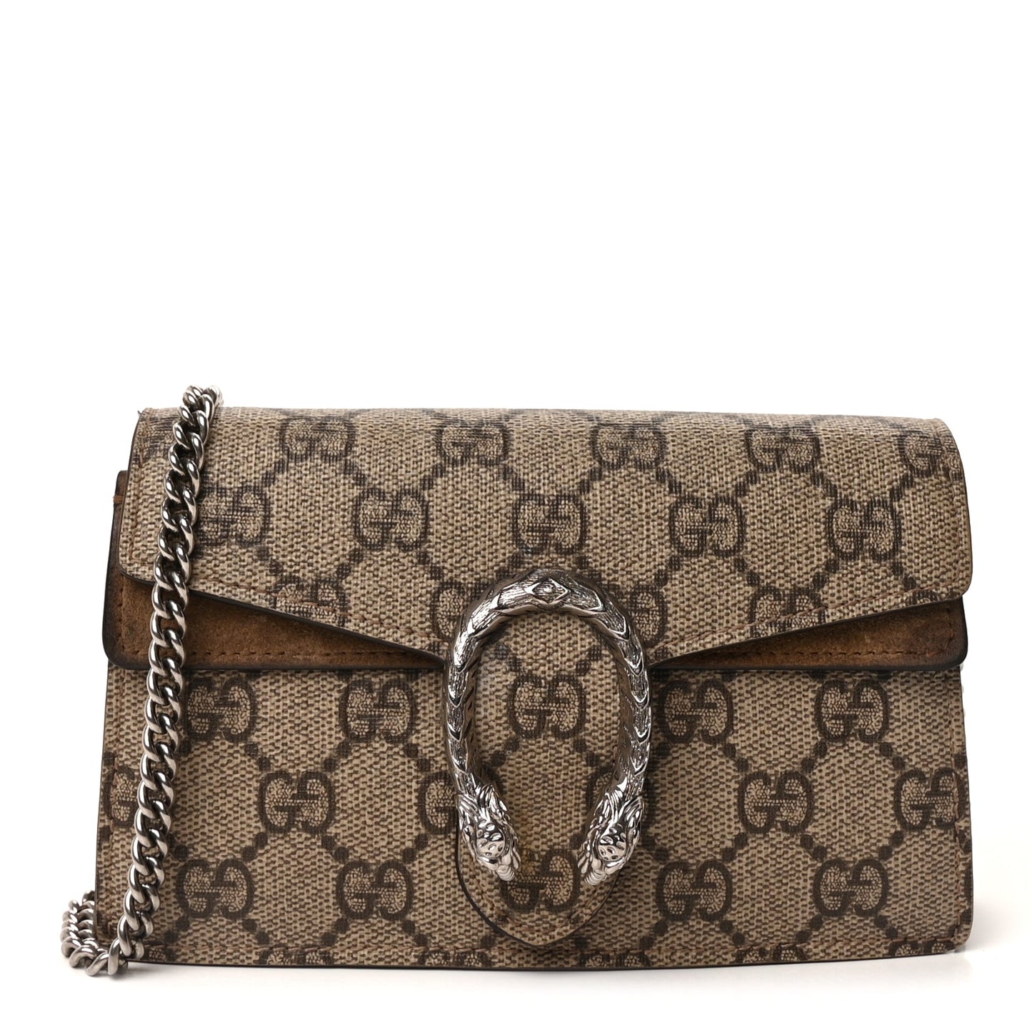 Gucci GG Supreme Monogram Super Mini Dionysus Shoulder Bag Taupe