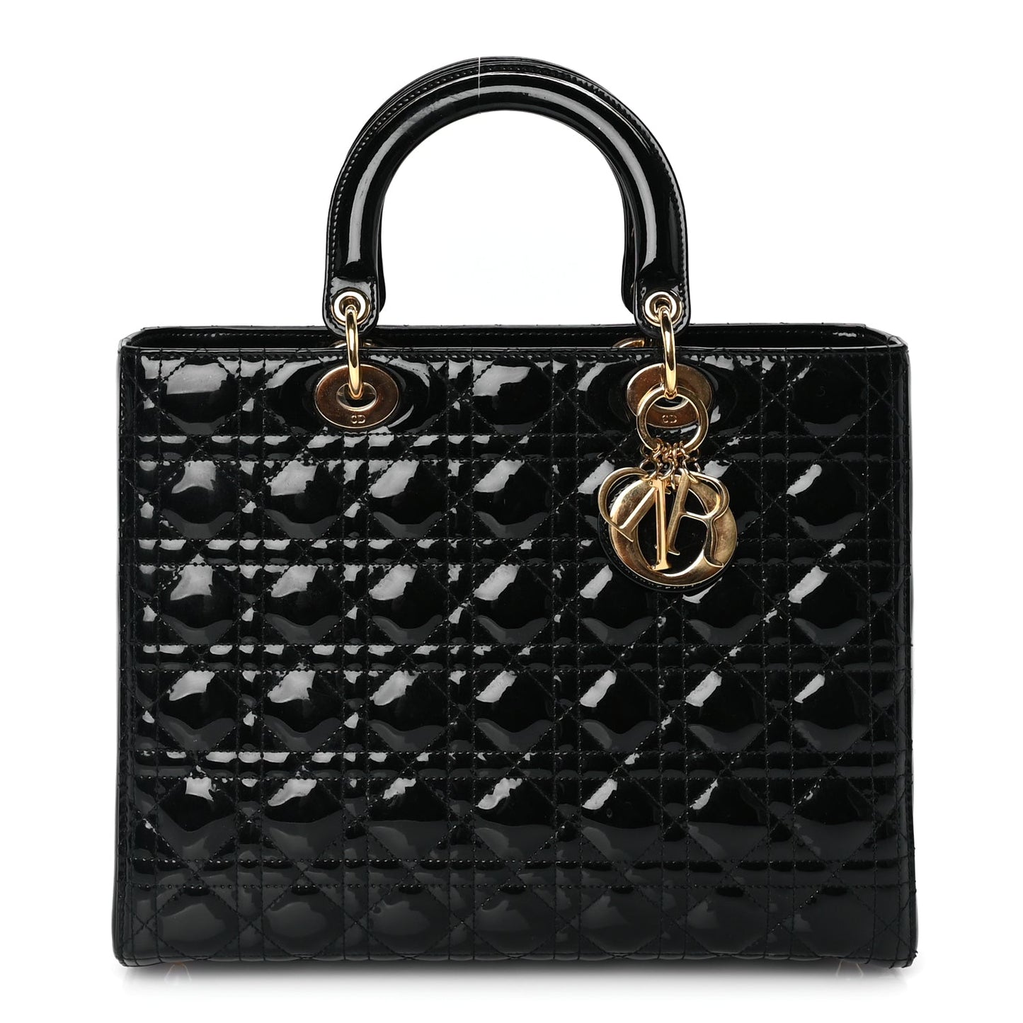 Christian Dior Patent Cannage Large Lady Dior Black