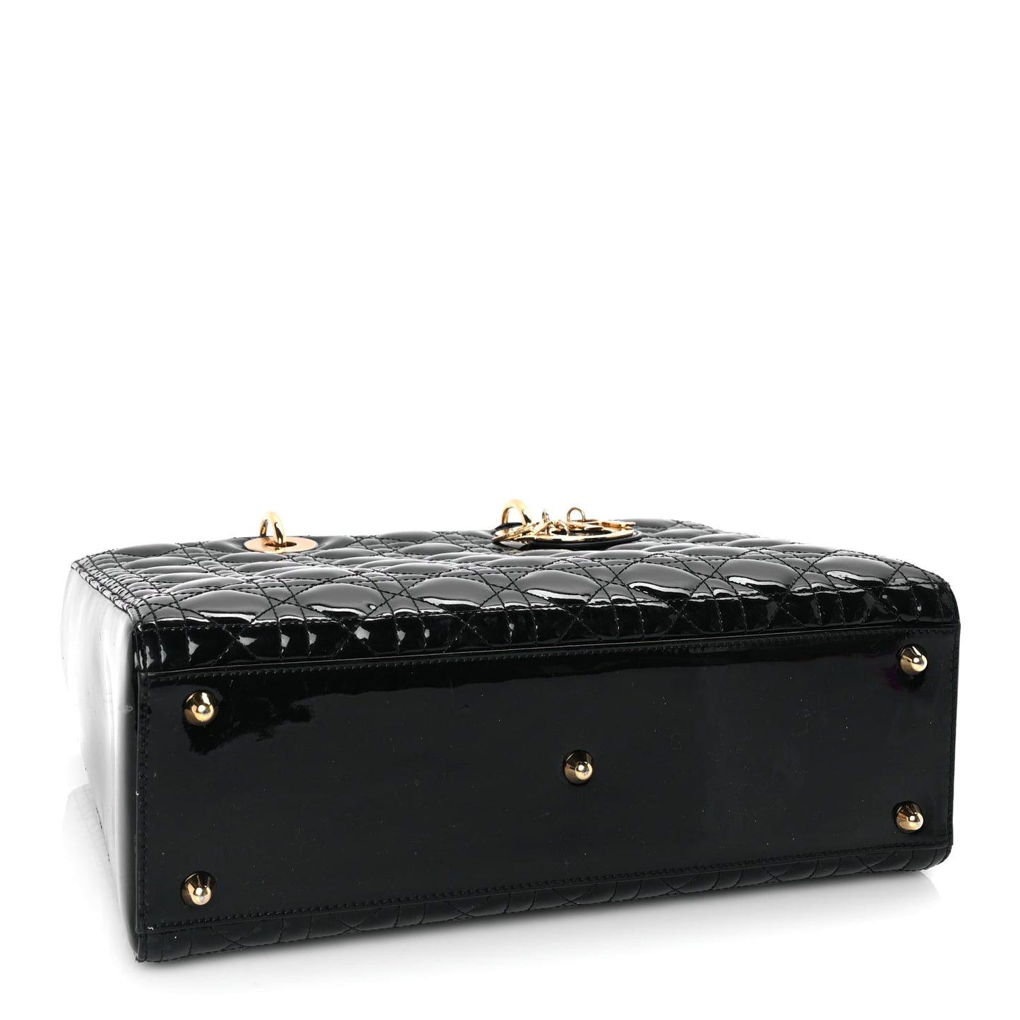 Christian Dior Patent Cannage Large Lady Dior Black