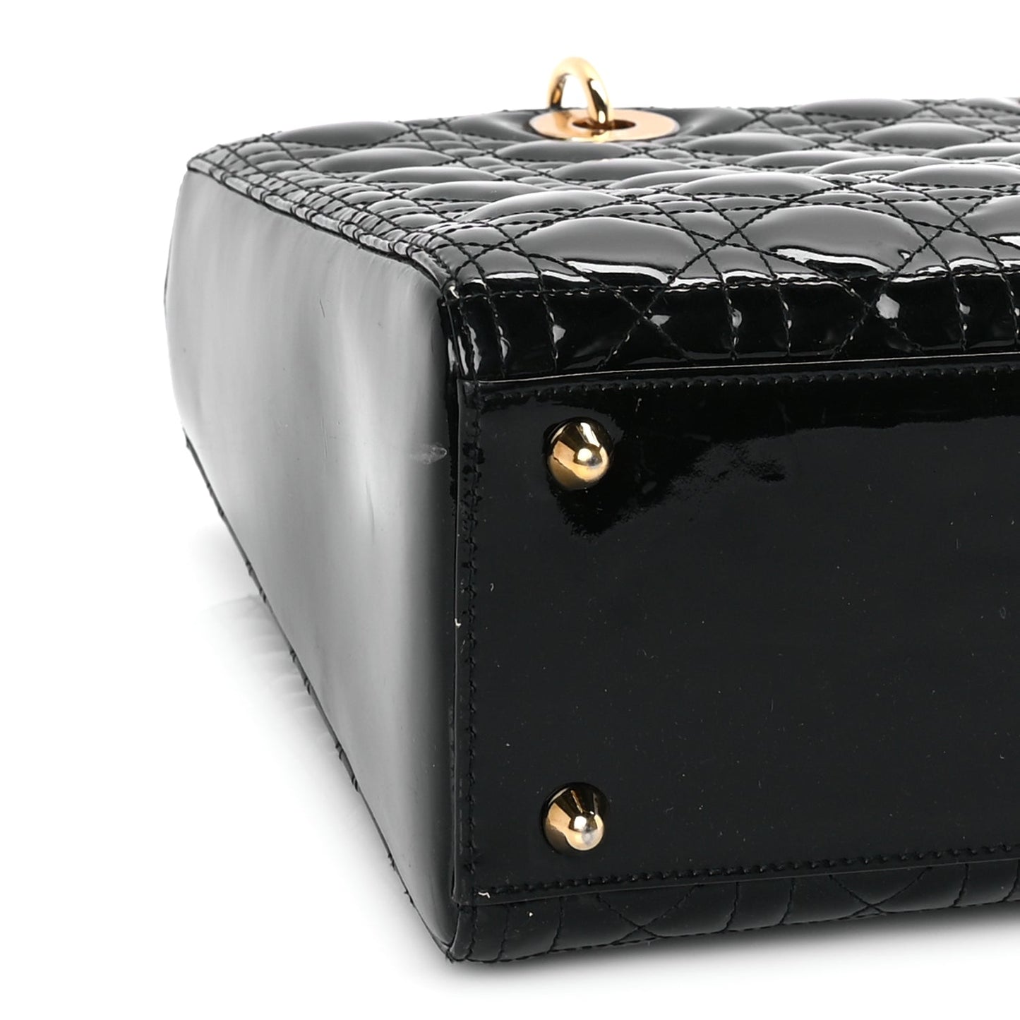 Christian Dior Patent Cannage Large Lady Dior Black