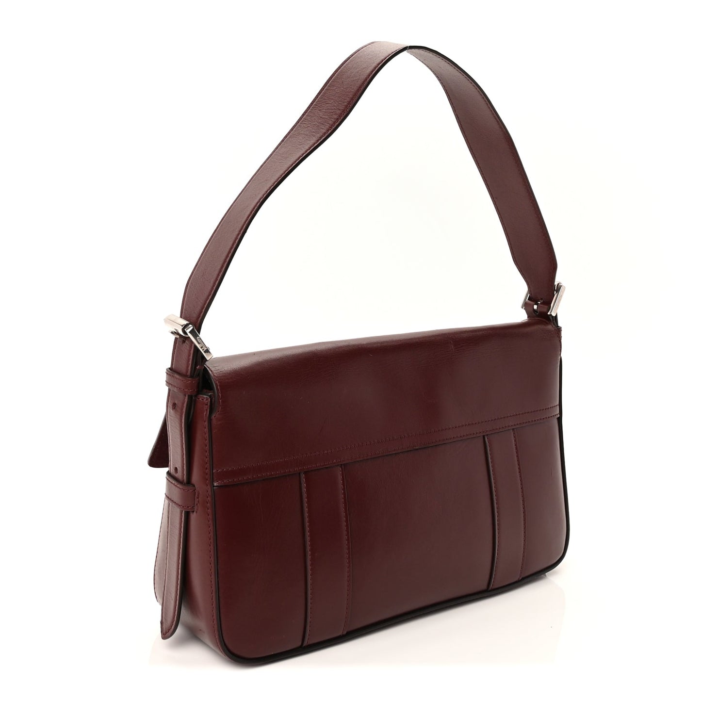 Mulberry Shiny Smooth Calfskin East West Bayswater  Black Cherry