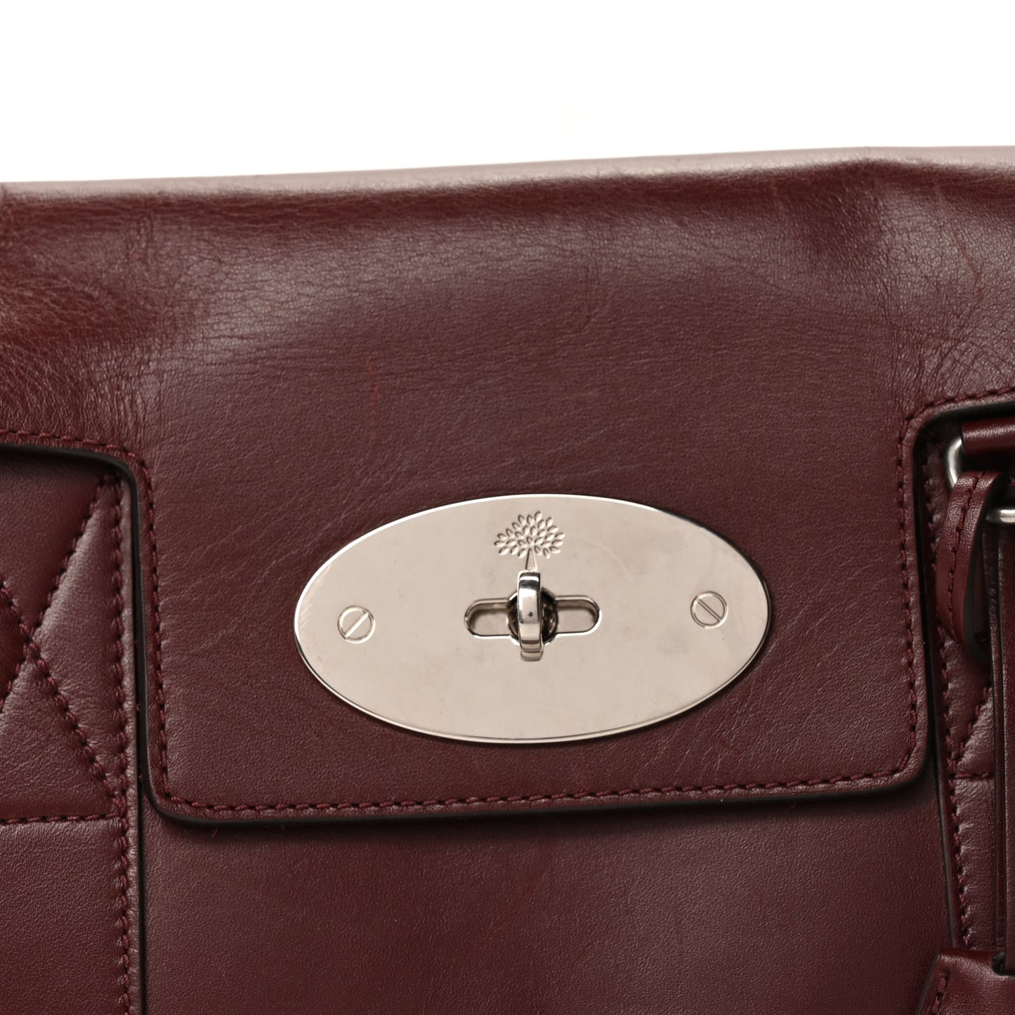 Mulberry Shiny Smooth Calfskin East West Bayswater  Black Cherry