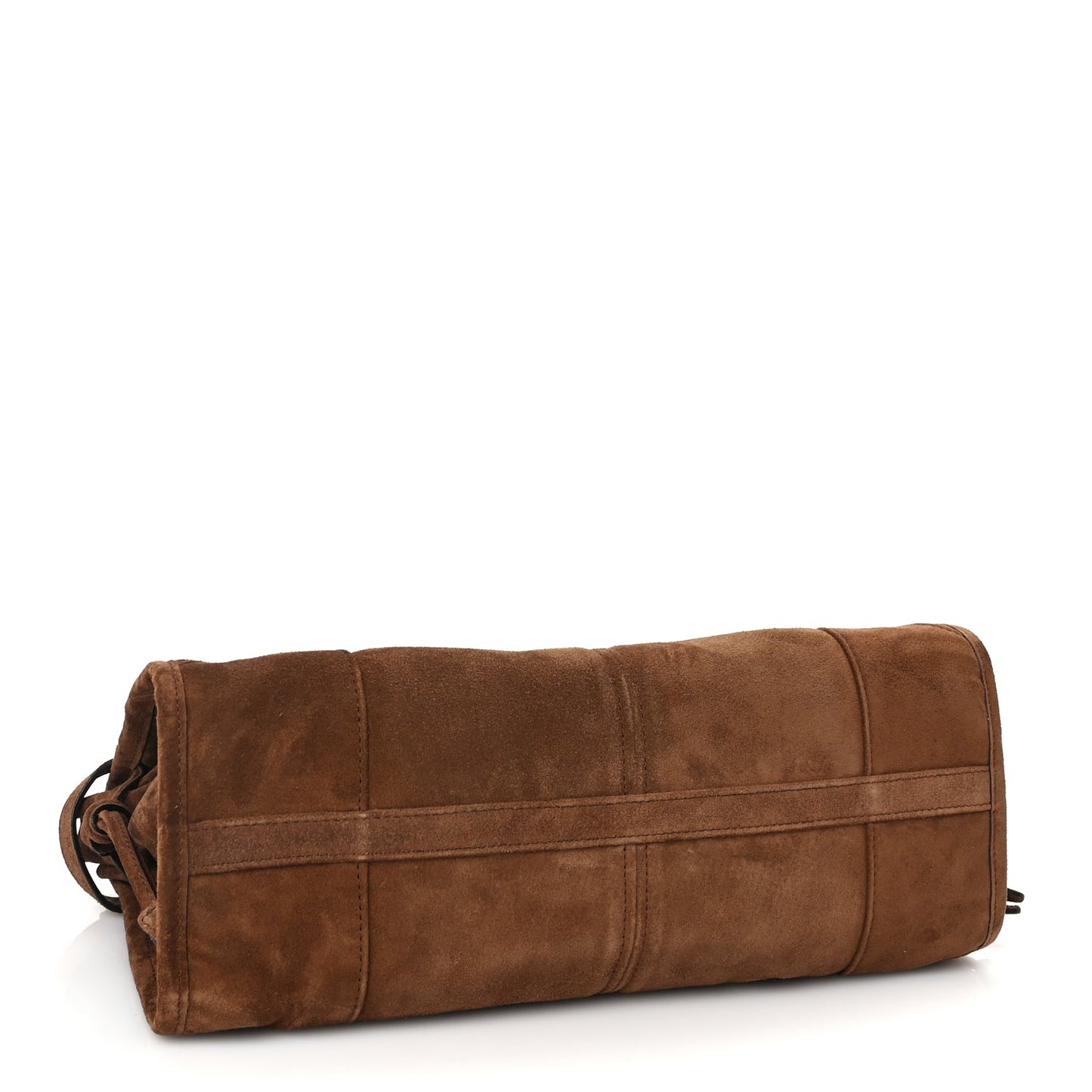Prada Suede Triangle Medium Bonnie Shoulder Bag Cacao
