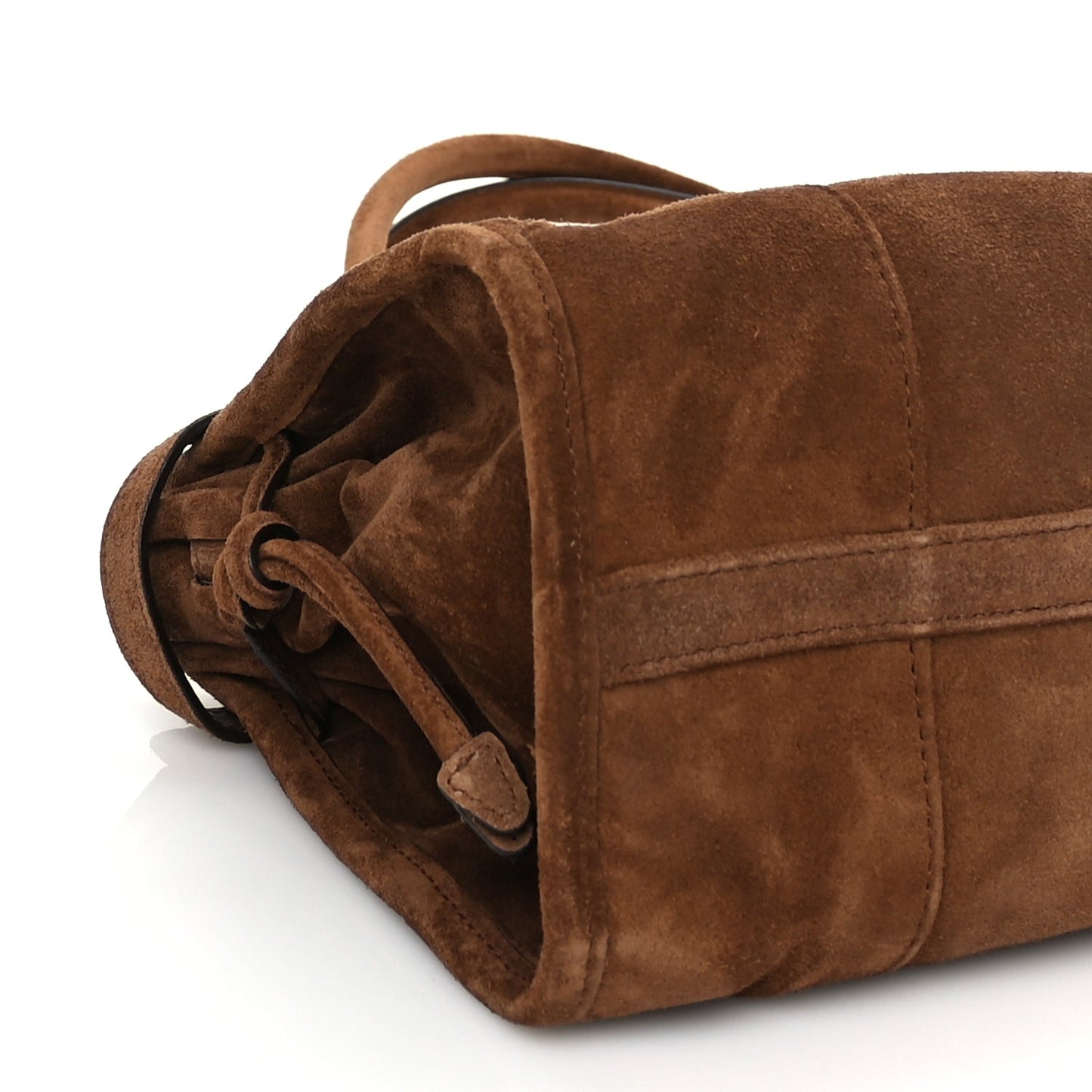 Prada Suede Triangle Medium Bonnie Shoulder Bag Cacao