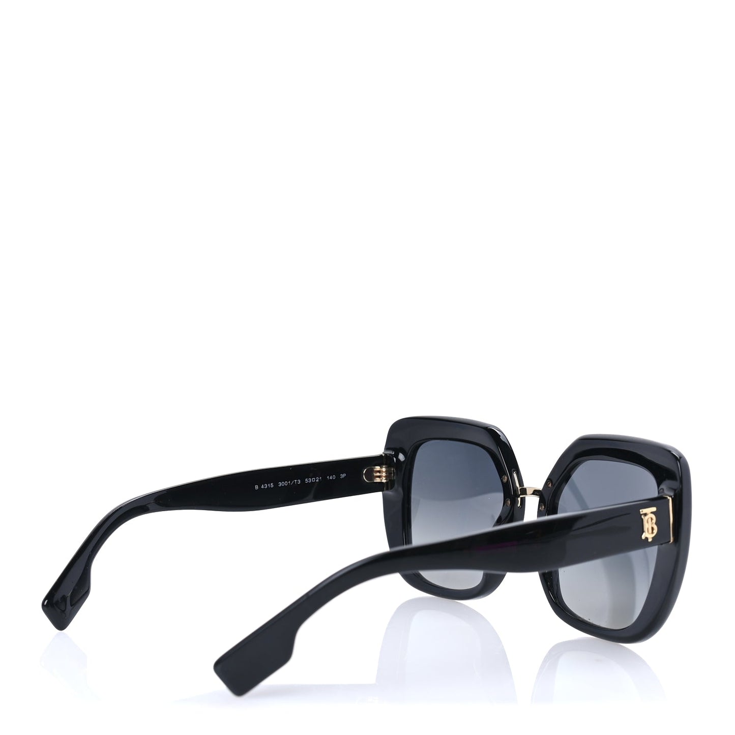 Burberry Acetate Oversized B4315 TB Sunglasses Black