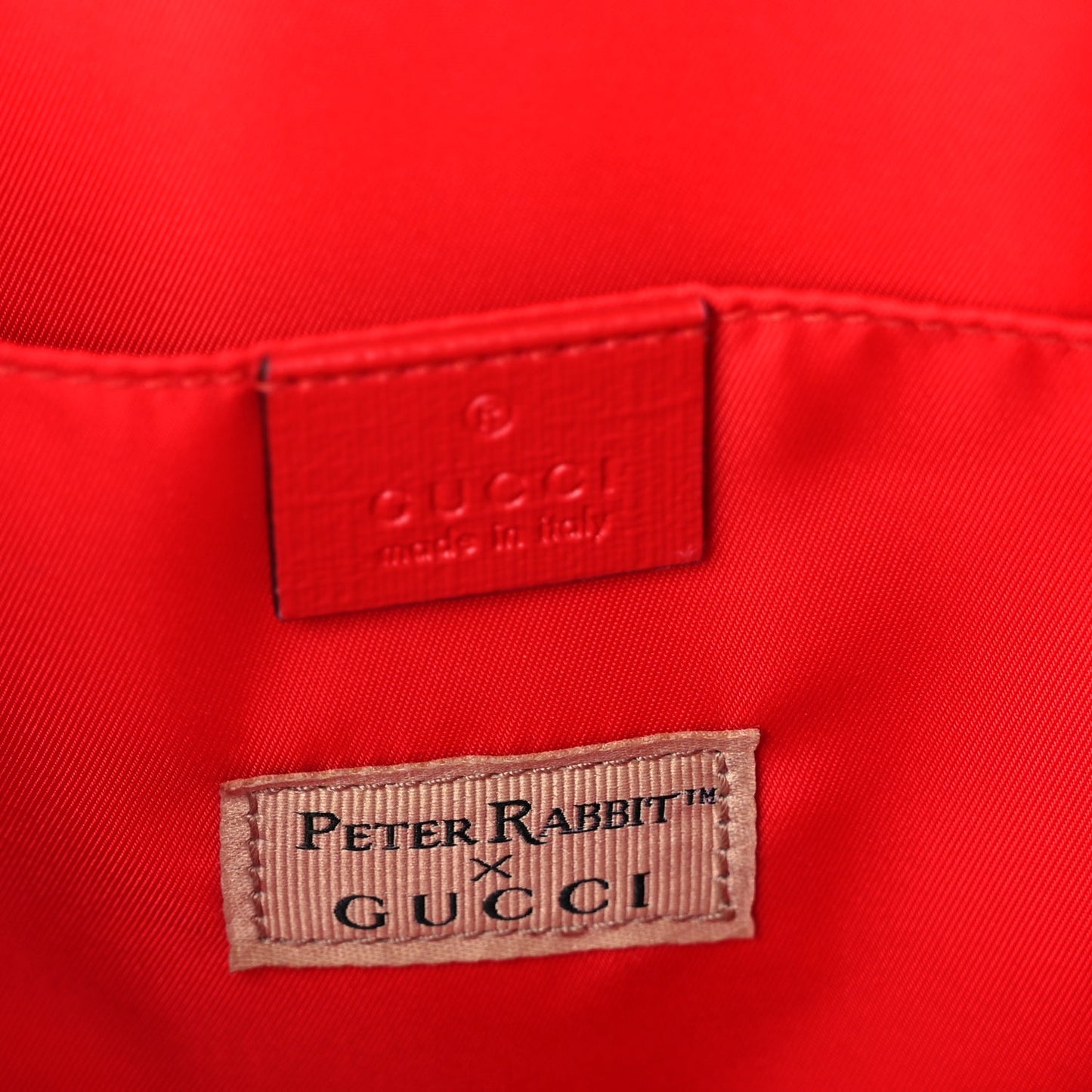 Gucci X Peter Rabbit GG Supreme Monogram Rabbit Apple Childrens Tote  Beige Ebony Multicolor Bright Hibiscus