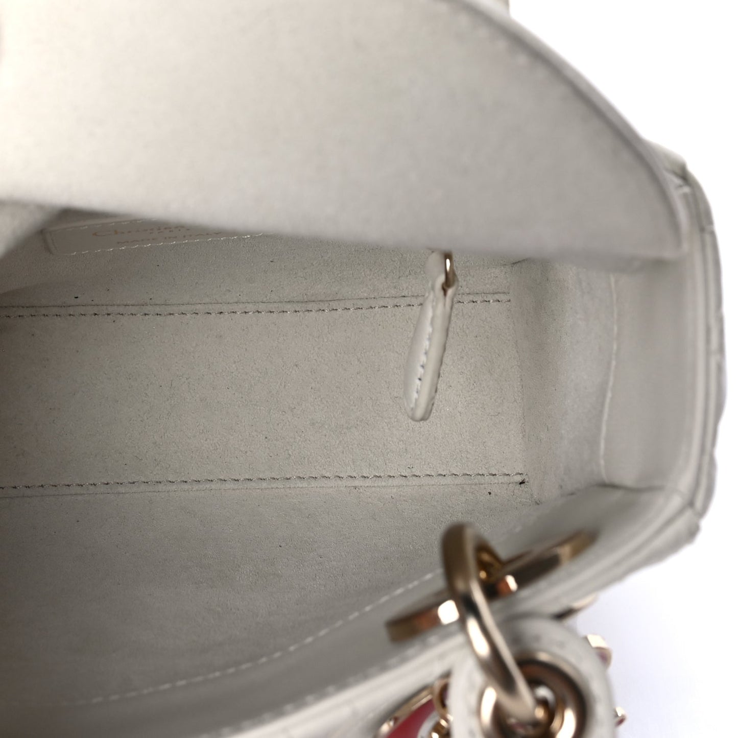 Christian Dior Lambskin Cannage Mini DiorAmour Lady Dior Latte