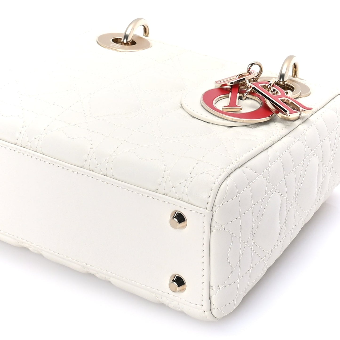 Christian Dior Lambskin Cannage Mini DiorAmour Lady Dior Latte