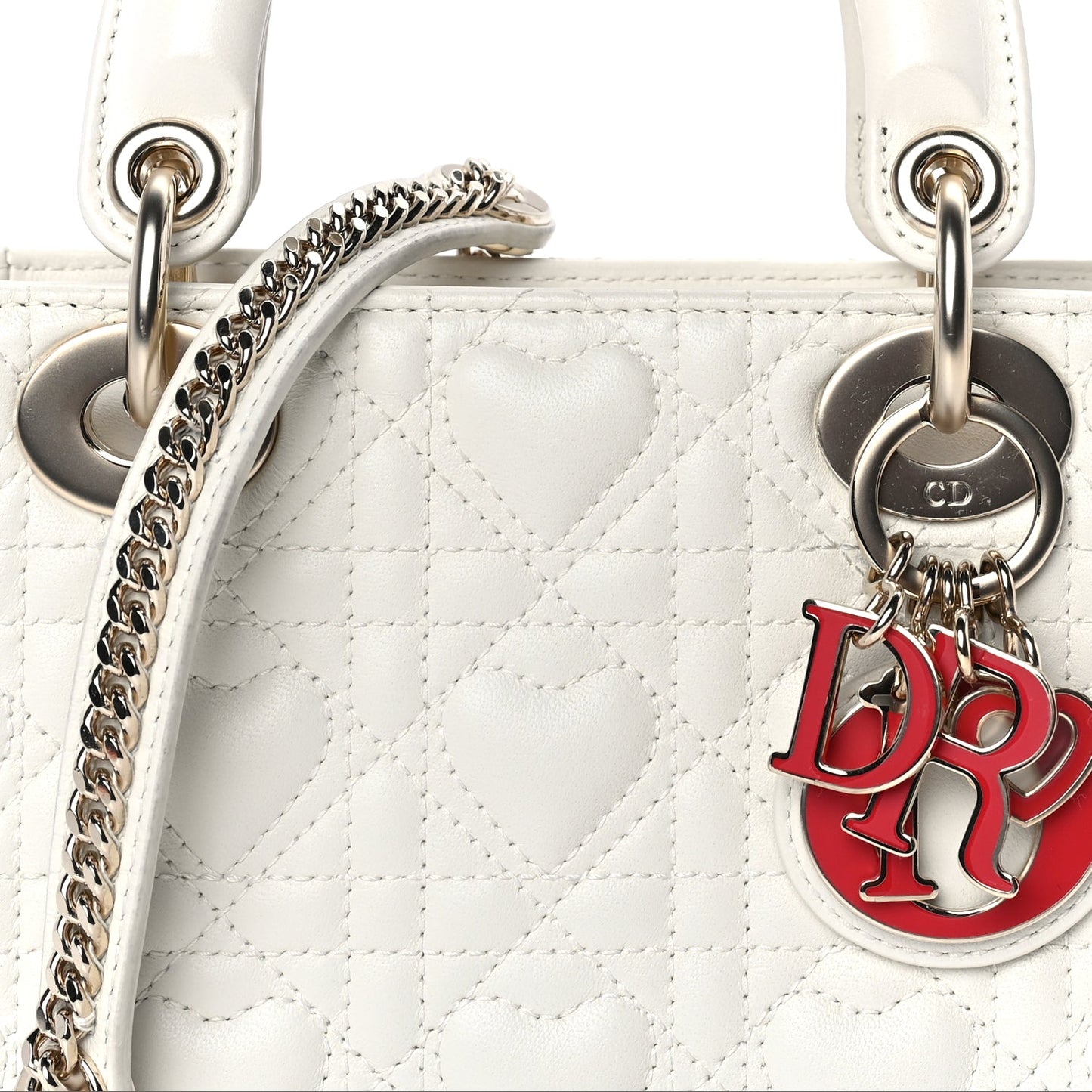 Christian Dior Lambskin Cannage Mini DiorAmour Lady Dior Latte