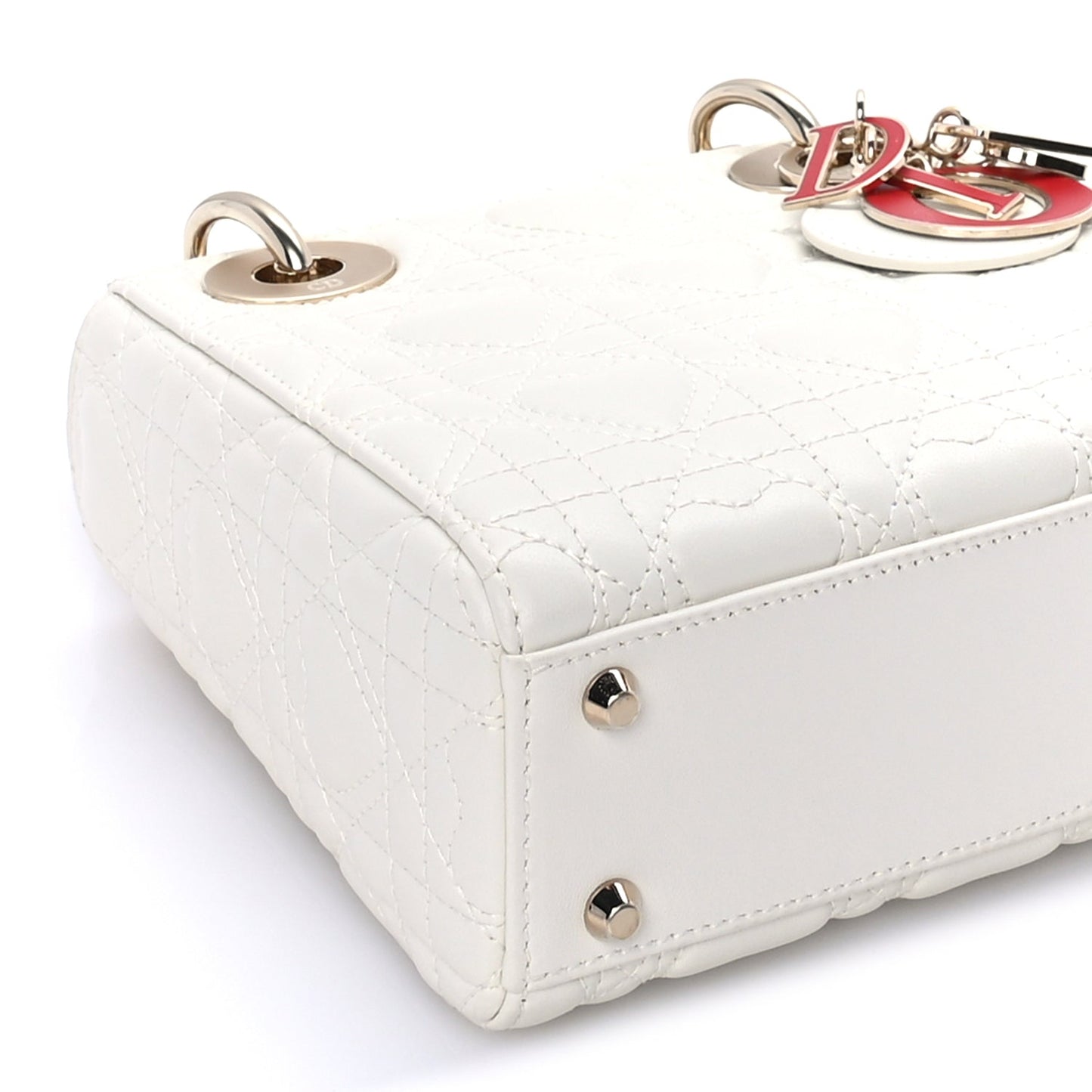 Christian Dior Lambskin Cannage Mini DiorAmour Lady Dior Latte