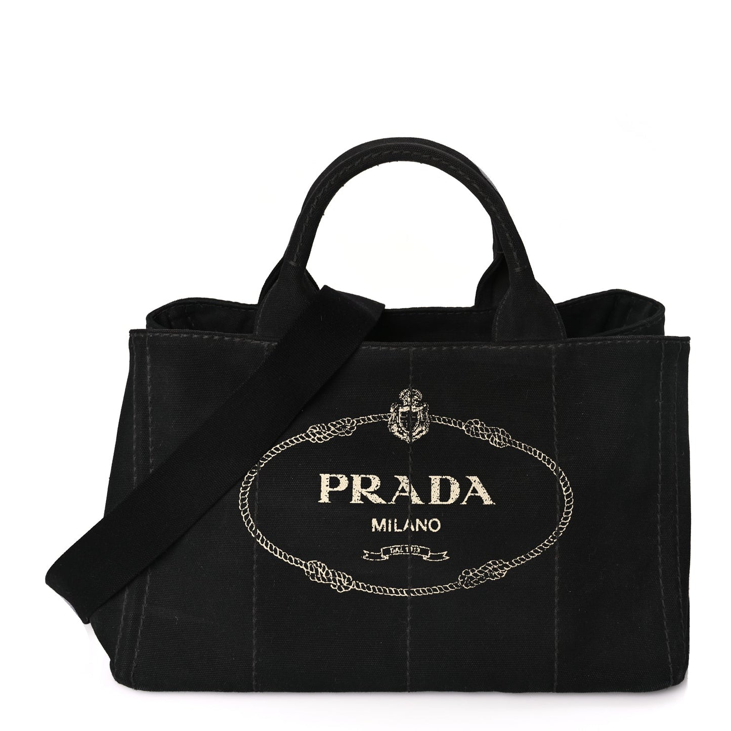 Prada Canapa Logo Tote Black