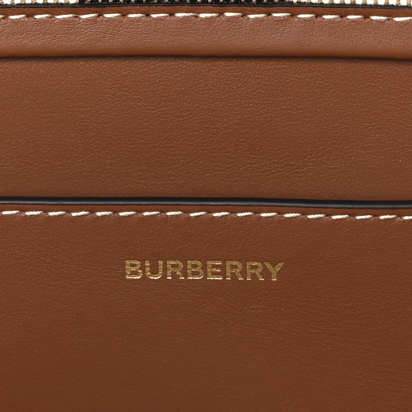 Burberry Giant Check Canvas Medium London Tote Taupe Brown