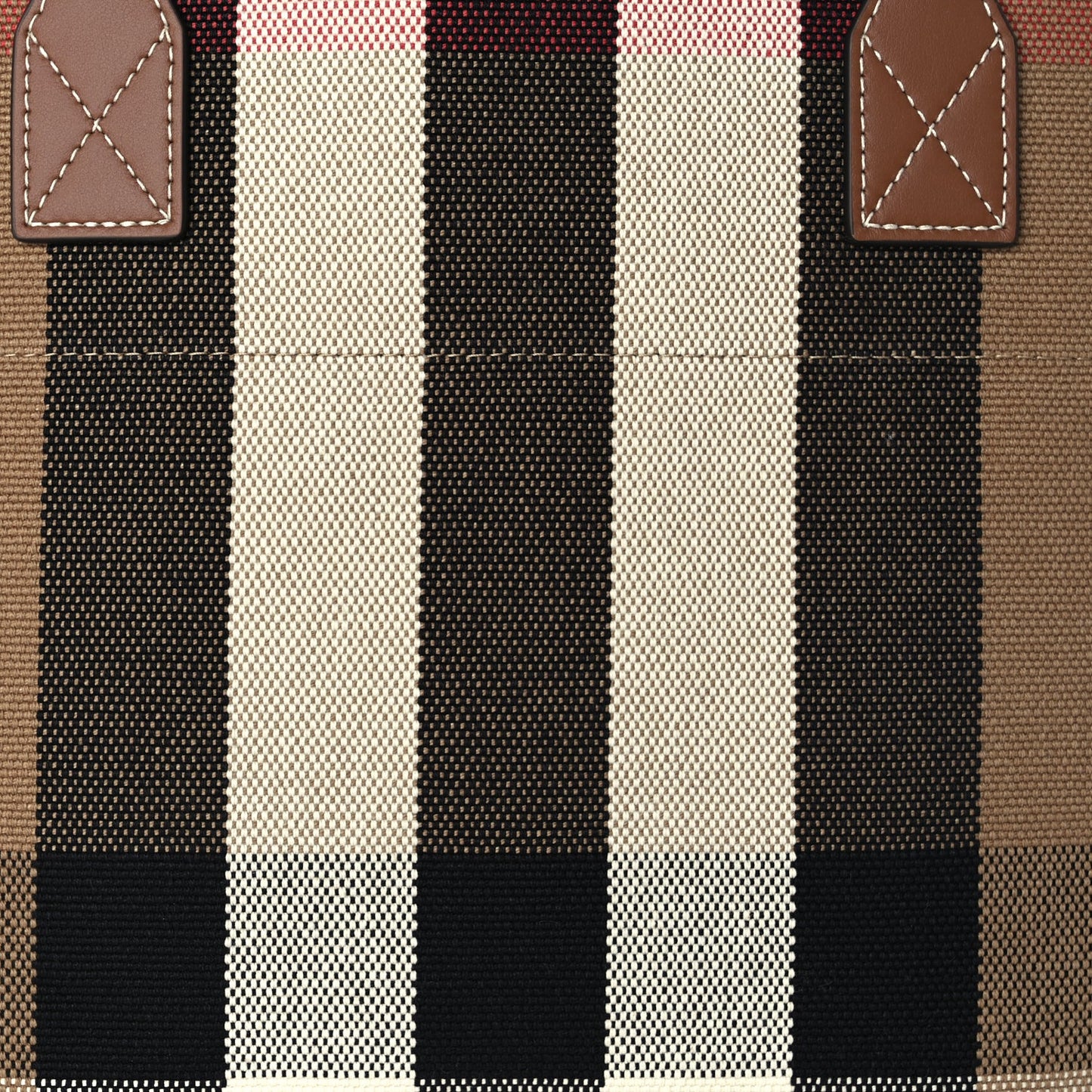 Burberry Giant Check Canvas Medium London Tote Taupe Brown