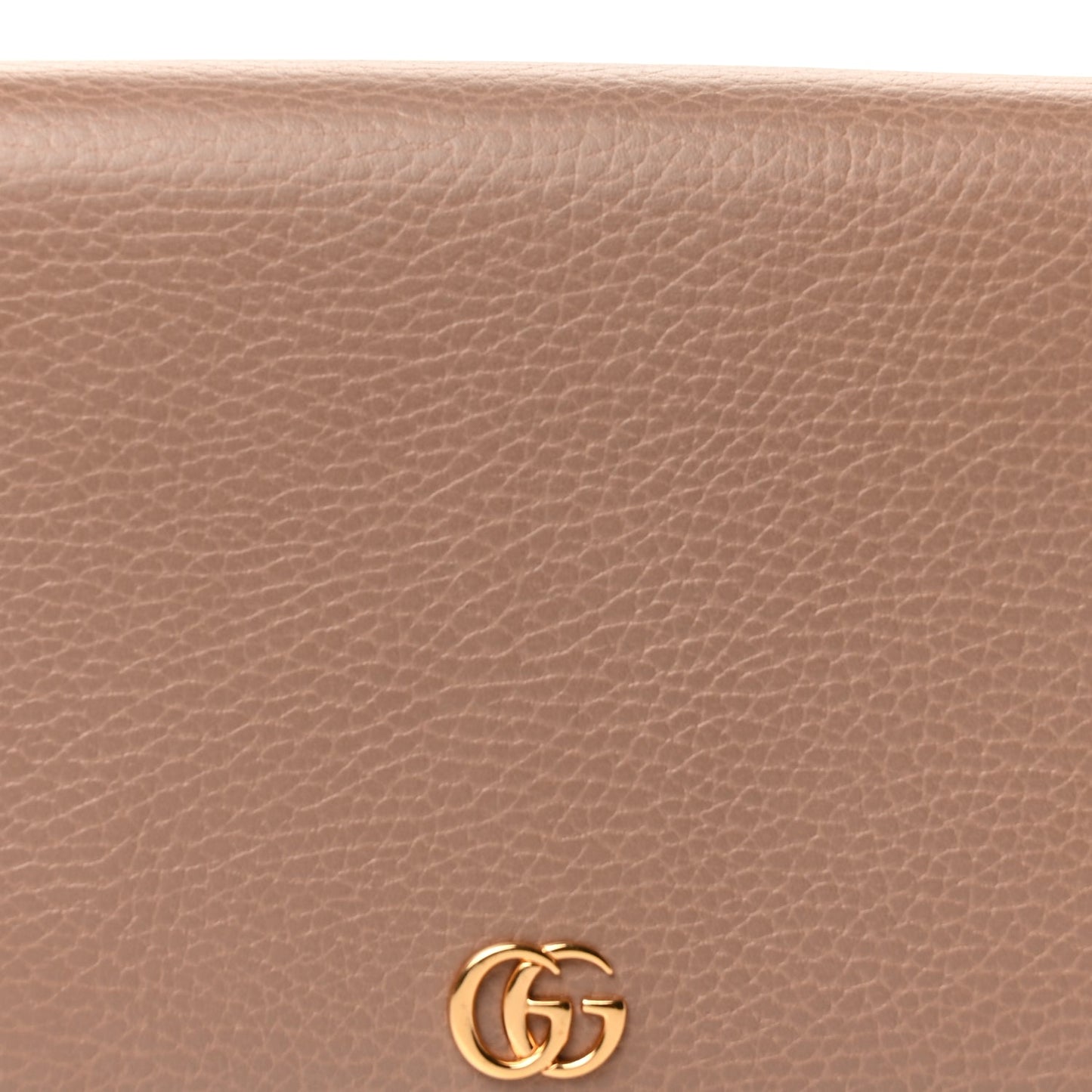 Gucci Calfskin Mini GG Marmont Chain Wallet  Porcelain Rose