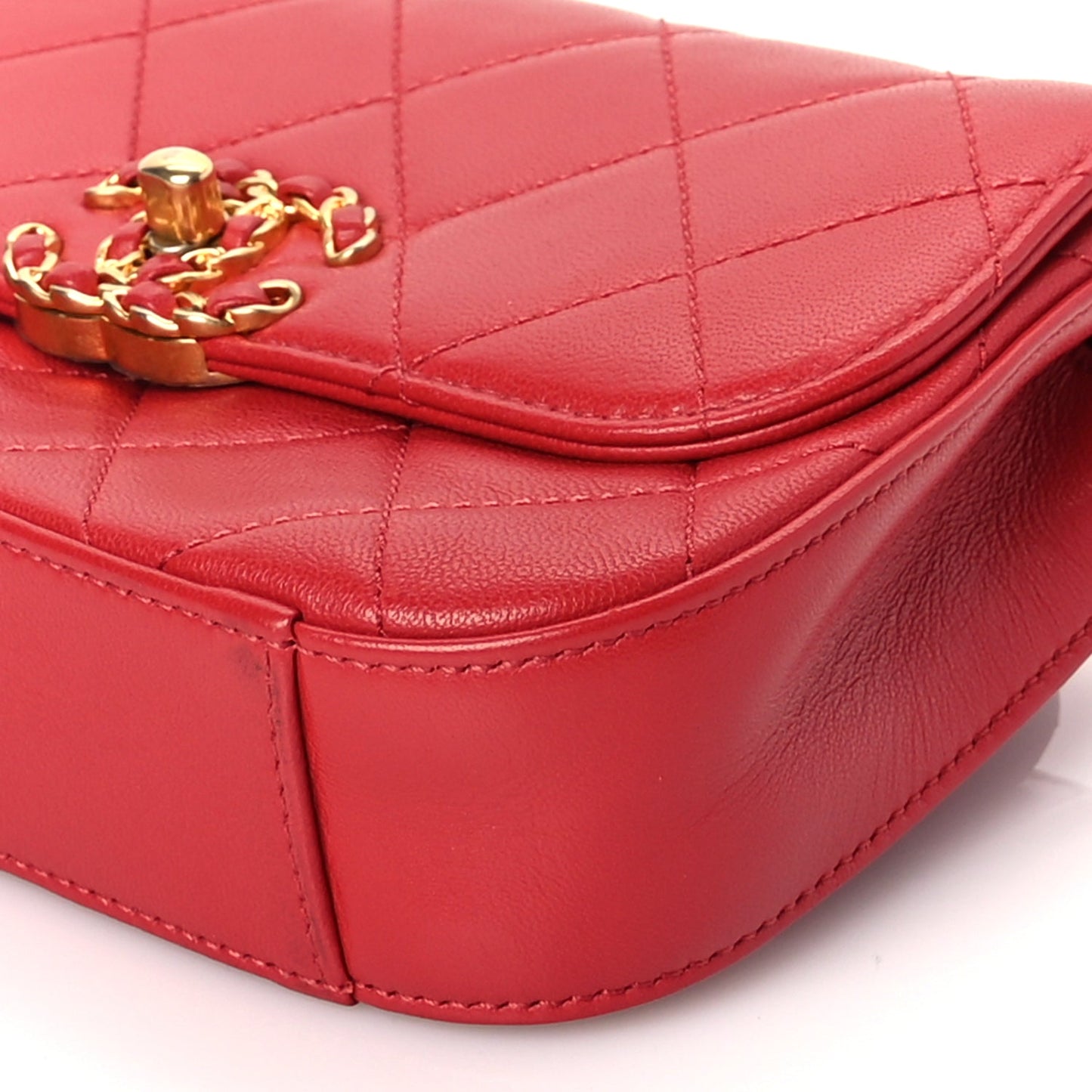 Chanel Lambskin Quilted Chanel 19 Waist Bag Red Red