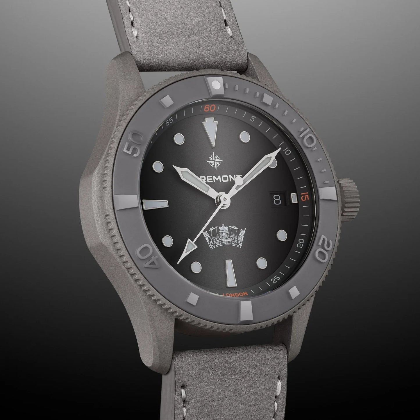 HMAF Supermarine 40mm Date Leather Strap