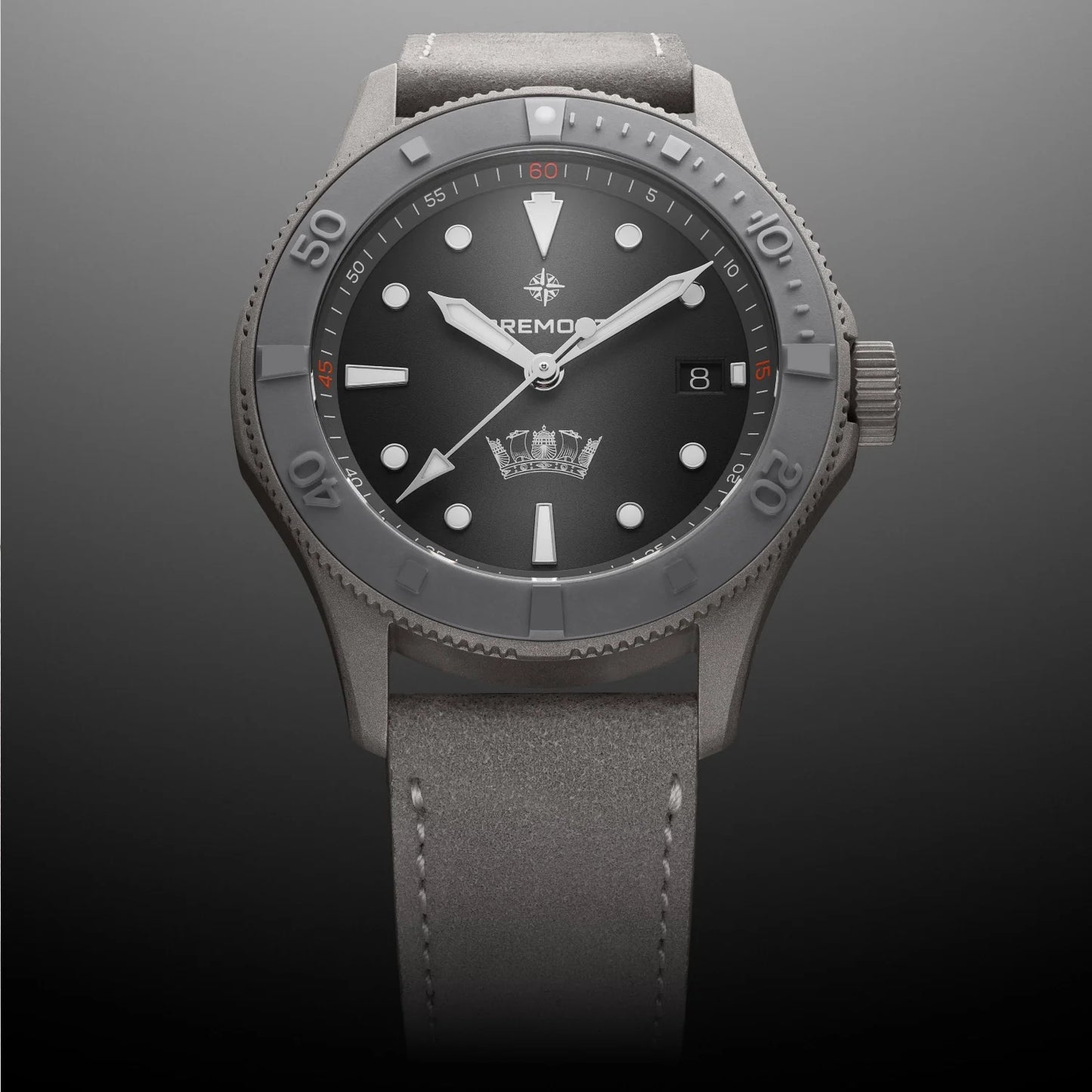 HMAF Supermarine 40mm Date Leather Strap