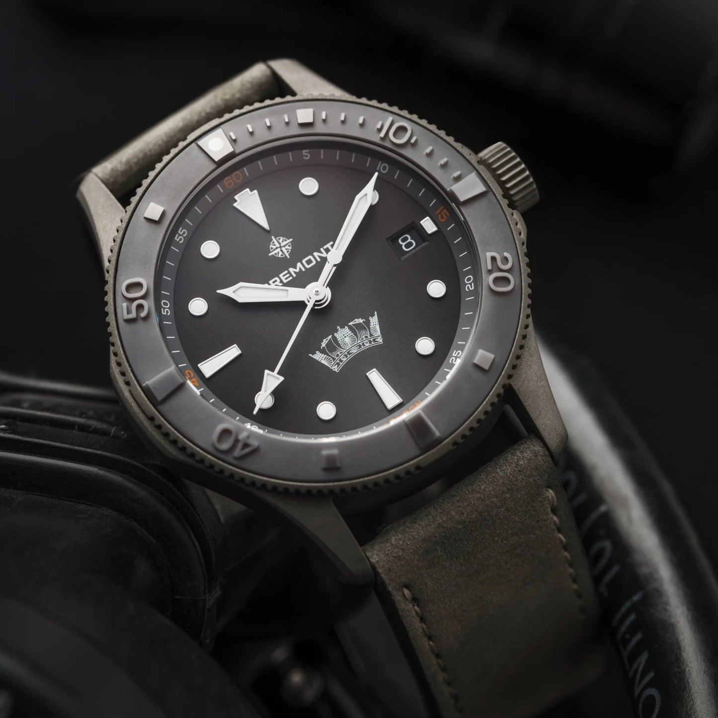 HMAF Supermarine 40mm Date Leather Strap
