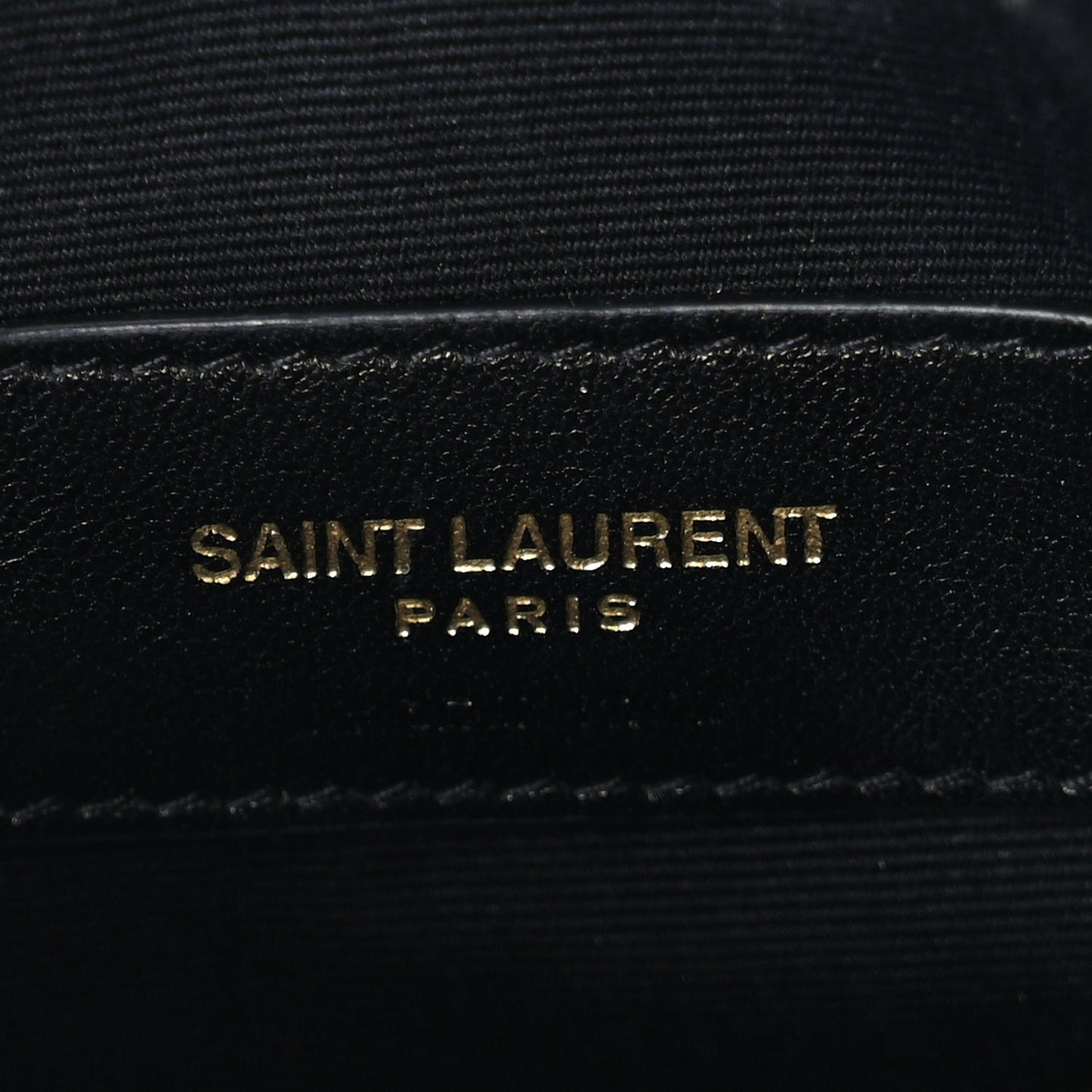Saint Laurent Grain De Poudre Chevron Monogram Bill Pouch Black