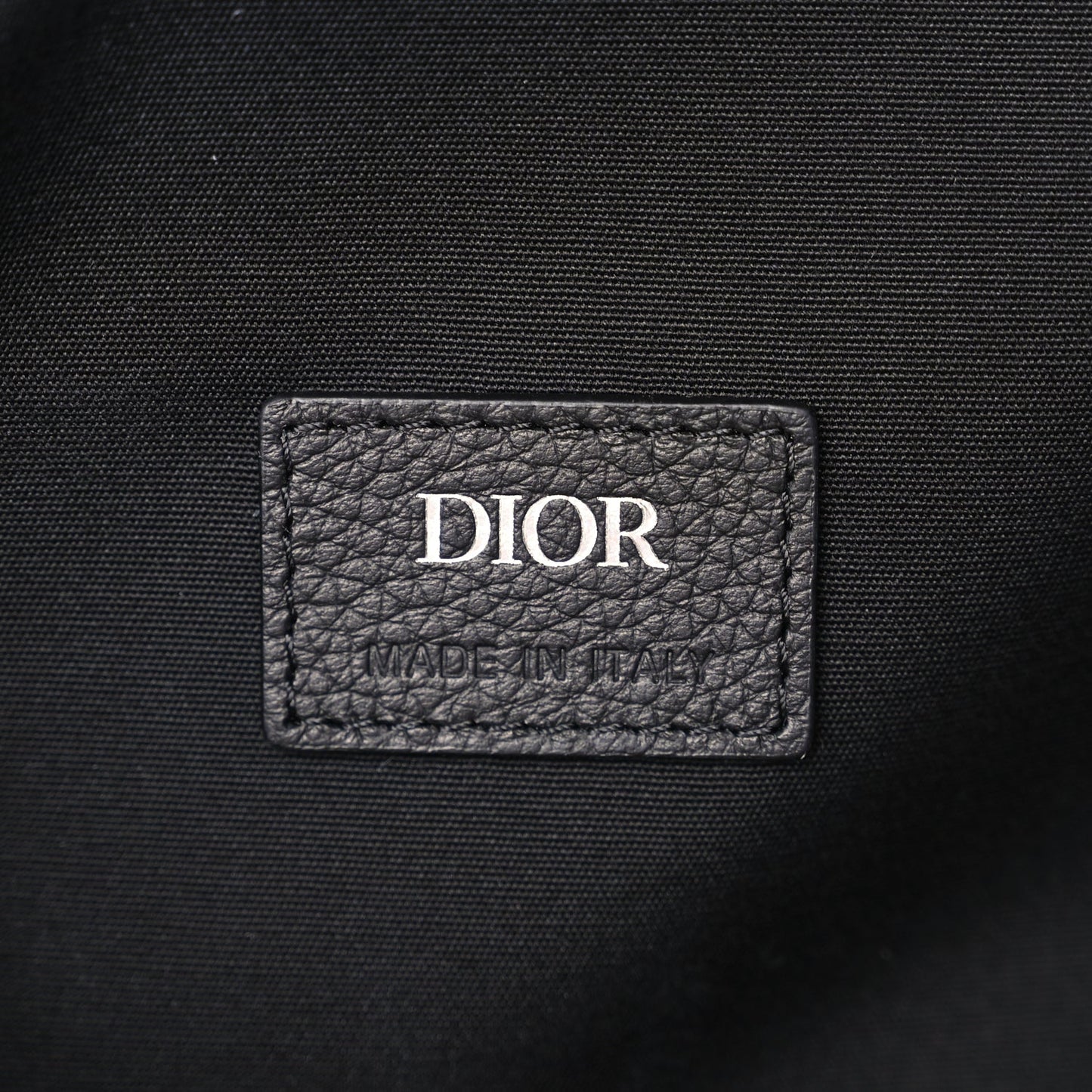 Christian Dior Oblique Jacquard Grained Calfskin Drawstring Saddle Backpack Beige Black