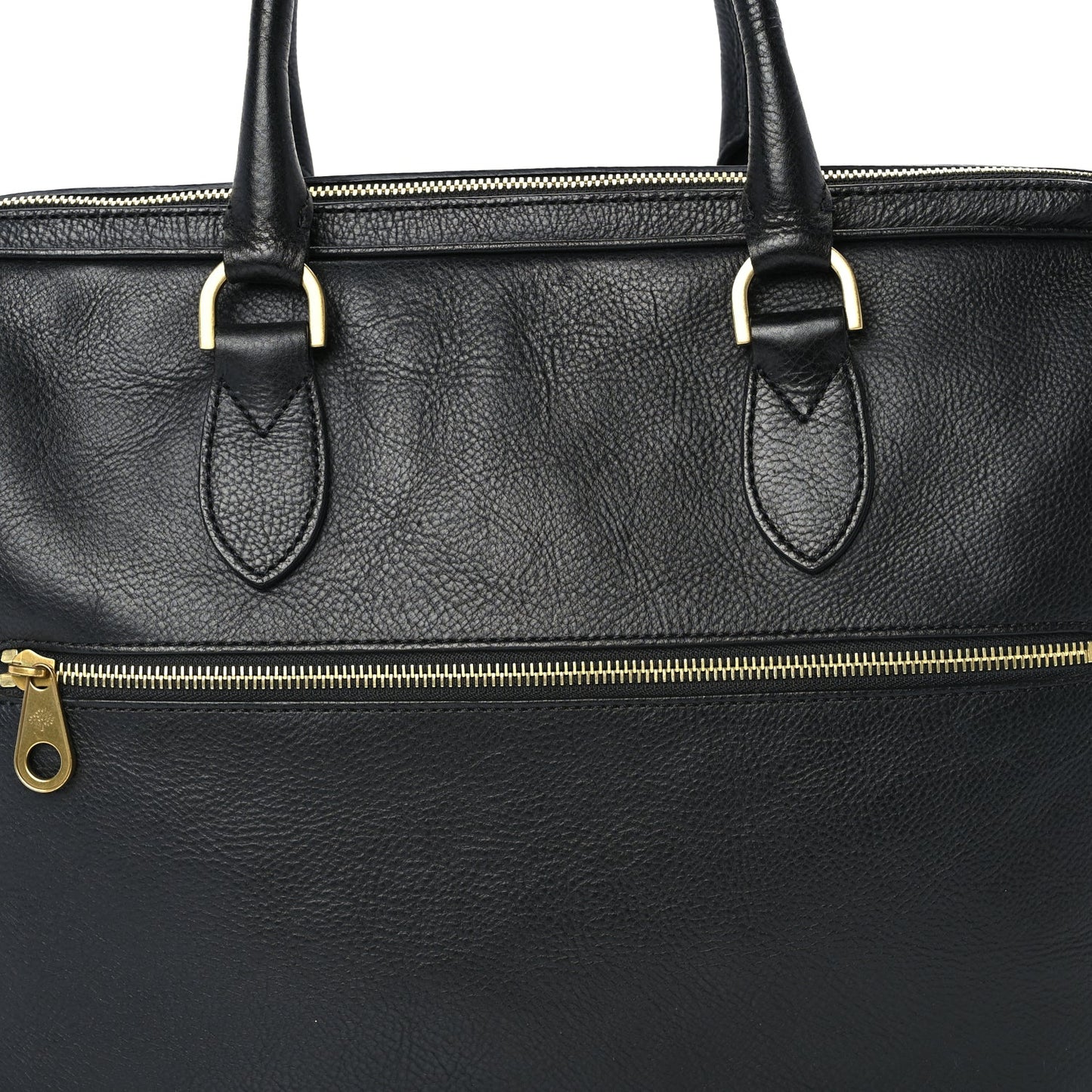 Mulberry Grained Calfskin Heathcliffe Briefcase  Black