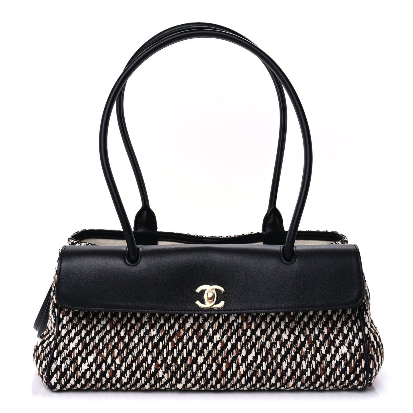 Chanel Calfskin Tweed Urban Essentials Small Shopping Bag Black