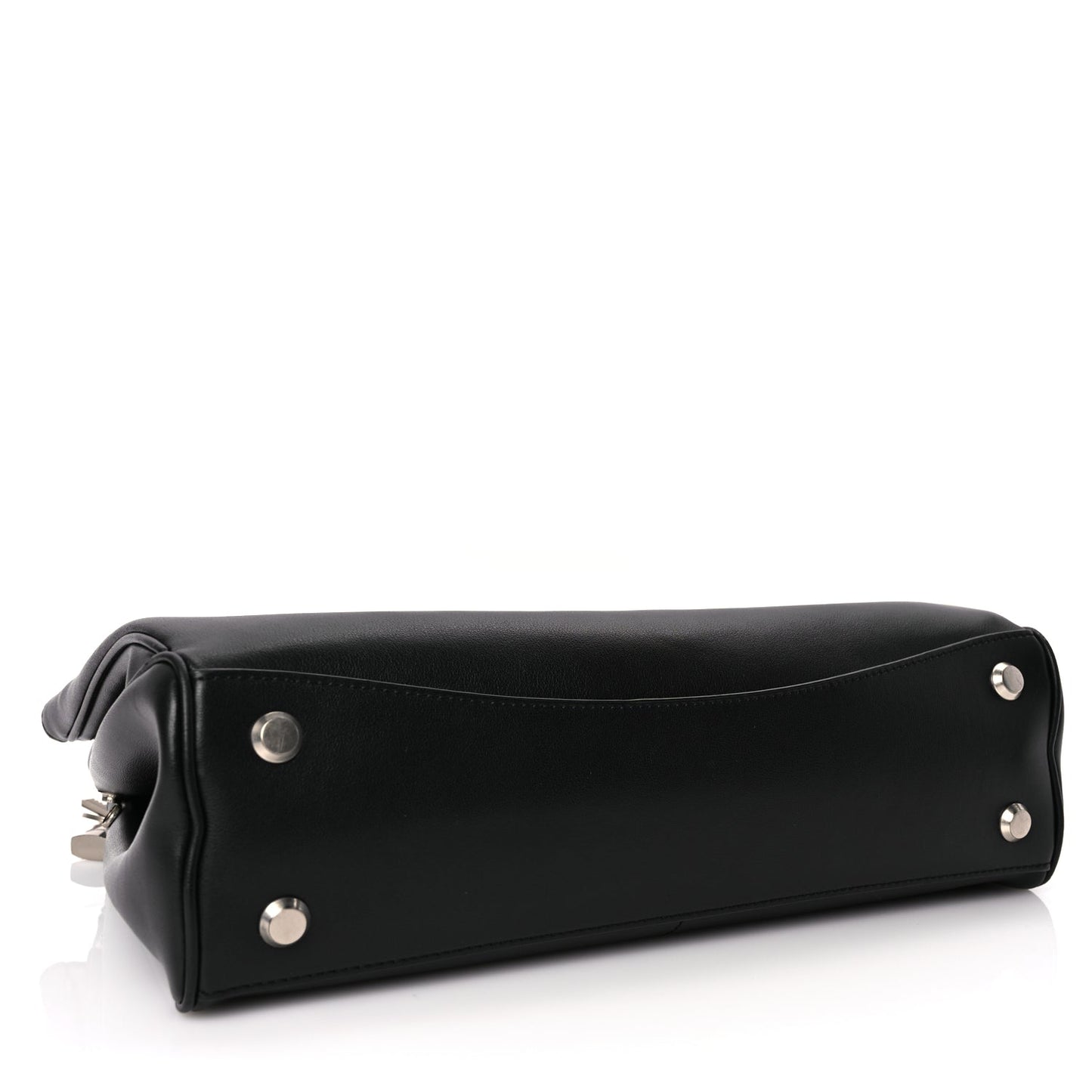 Balenciaga Natural Smooth Calfskin Medium Rodeo Top Handle Handbag Black