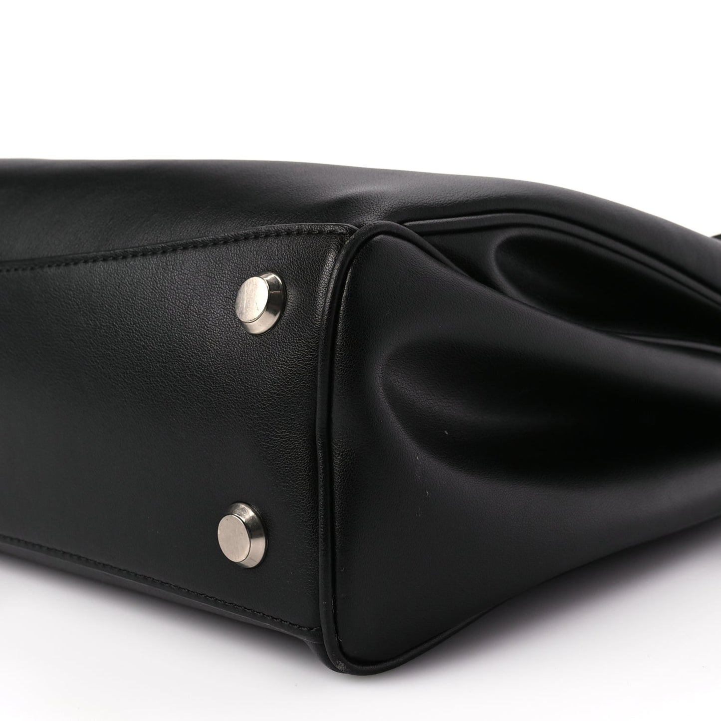 Balenciaga Natural Smooth Calfskin Medium Rodeo Top Handle Handbag Black