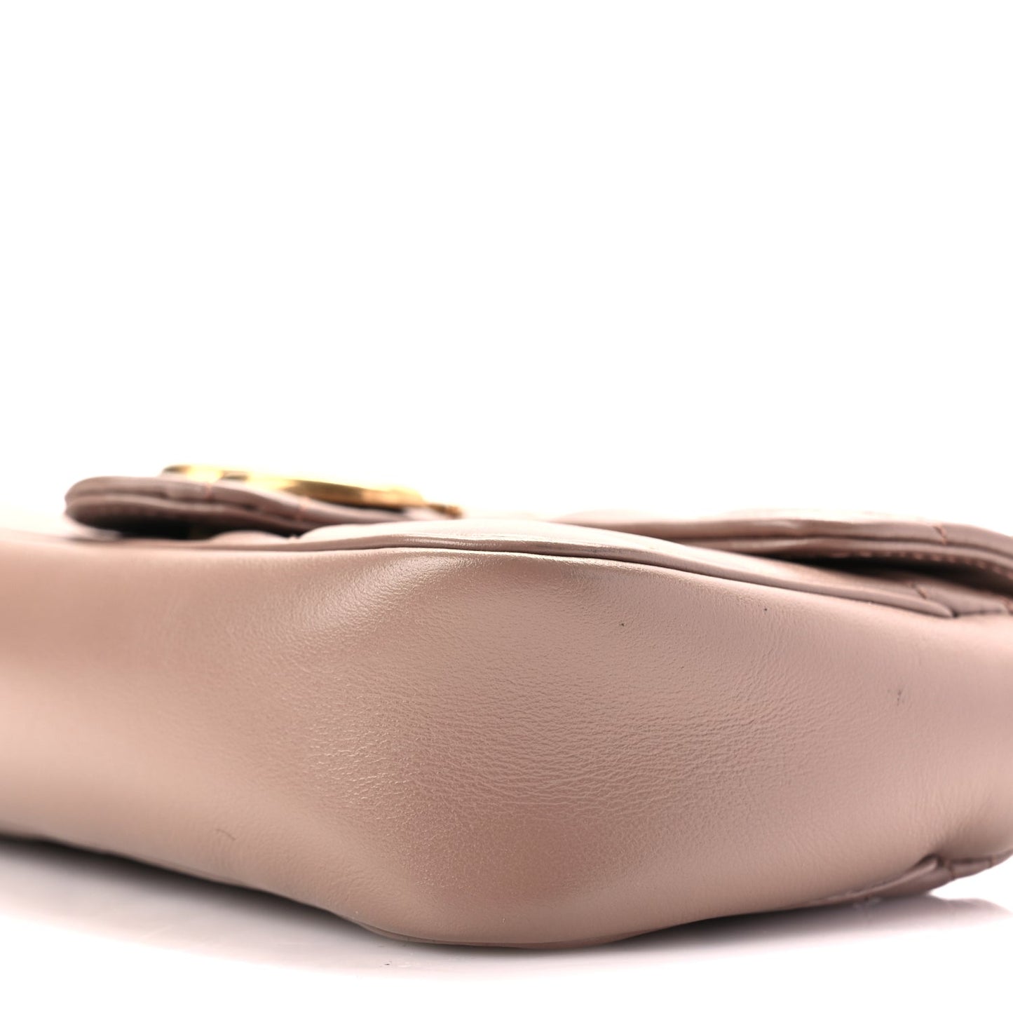 Gucci Calfskin Matelasse Super Mini GG Marmont Shoulder Bag Porcelain Rose