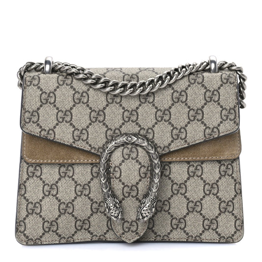 Gucci GG Supreme Monogram Mini Dionysus Shoulder Bag  Taupe
