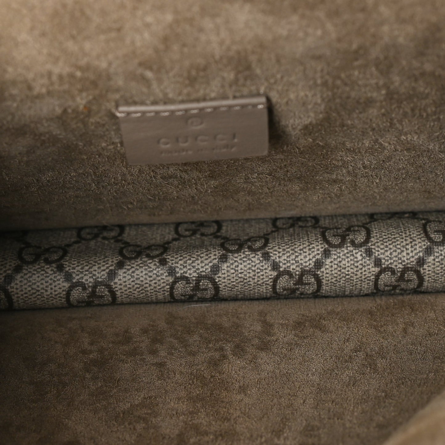 Gucci GG Supreme Monogram Mini Dionysus Shoulder Bag  Taupe