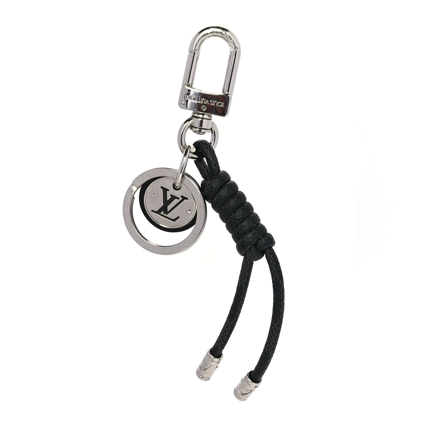 Louis Vuitton Palladium Damier Graphite Rope Bag Charm Key Holder
