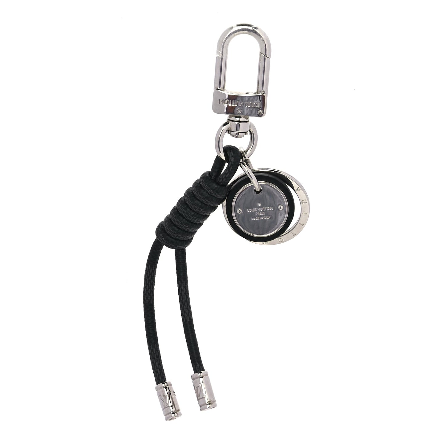 Louis Vuitton Palladium Damier Graphite Rope Bag Charm Key Holder